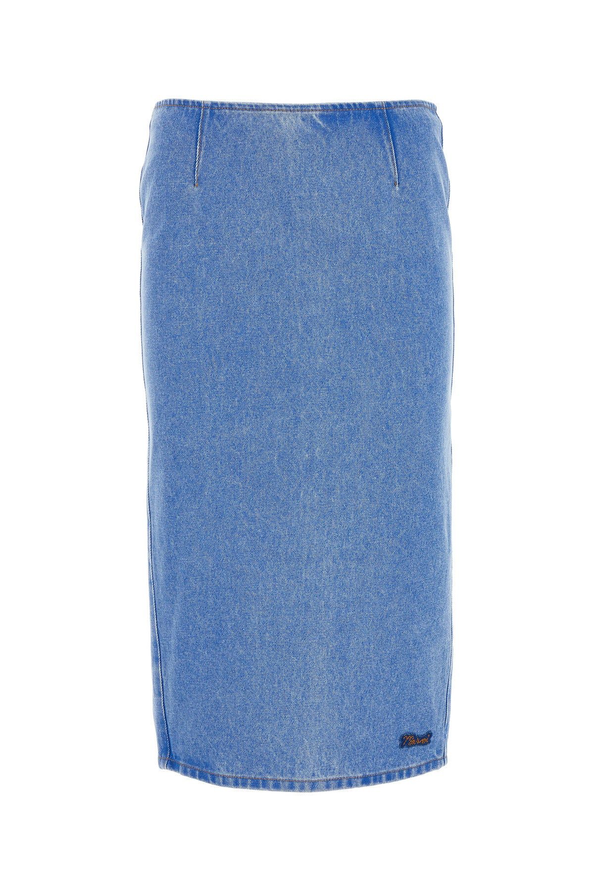 Marni o1w1db11125 Denim Pencil Skirt in Light Blue Size 28" / US 6 / IT 42 - 1 Thumbnail