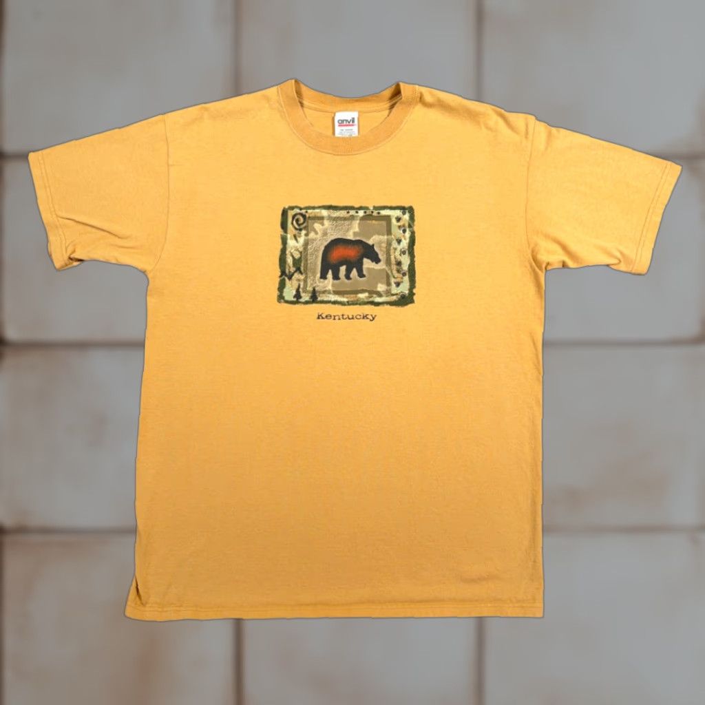 Anvil VINTAGE Kentucky Shirt Adult LARGE Brown Bear Rustic Folk Art Wildlife Y2K Size US L / EU 52-54 / 3 - 1 Thumbnail