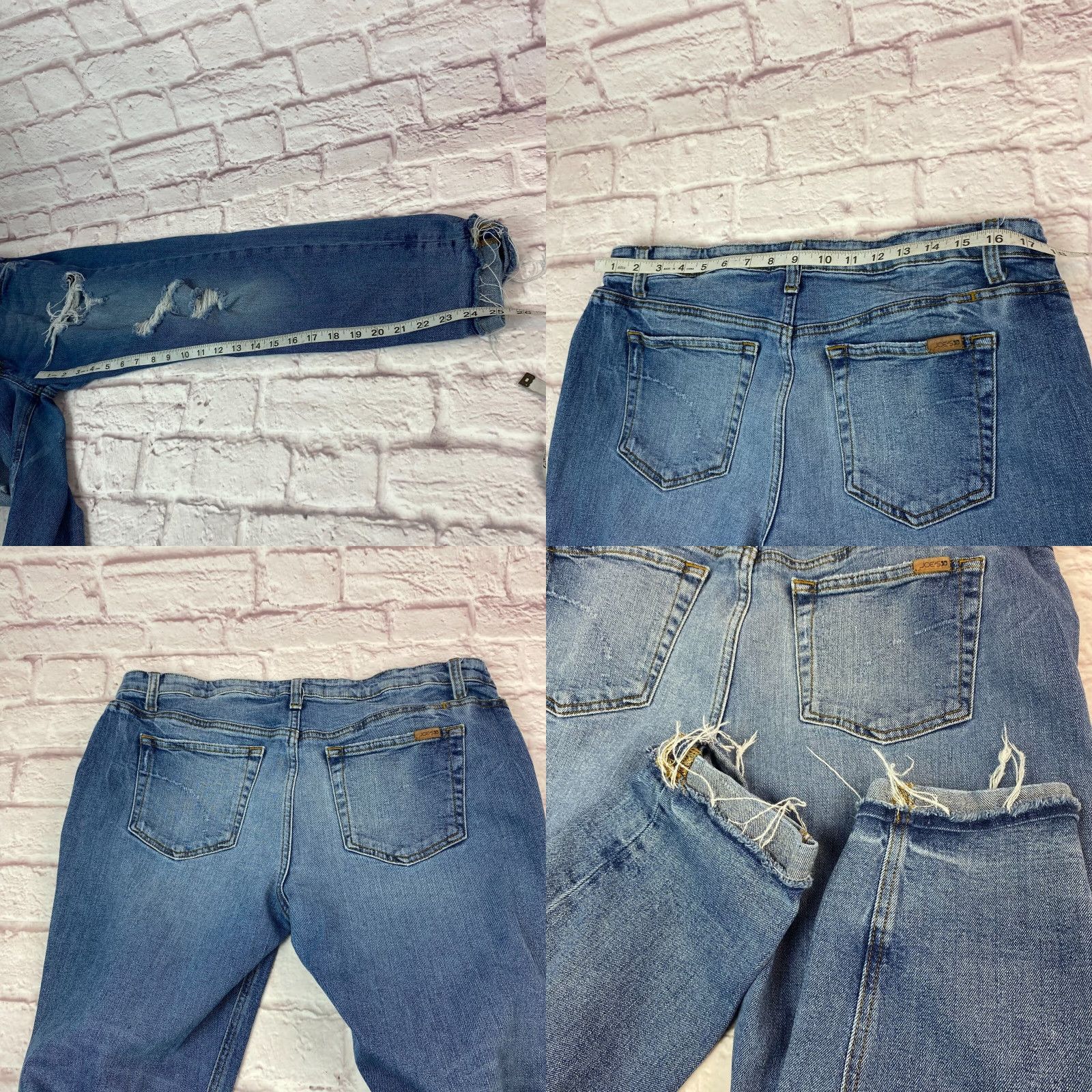 Vintage VINTAGE Joes Jeans Billie Ankle Womens Jeans 31 Slim Distressed Mid-Rise Blue 90s City Hipster Bohemian Size 24" / US 00 / IT 34 - 8 Thumbnail