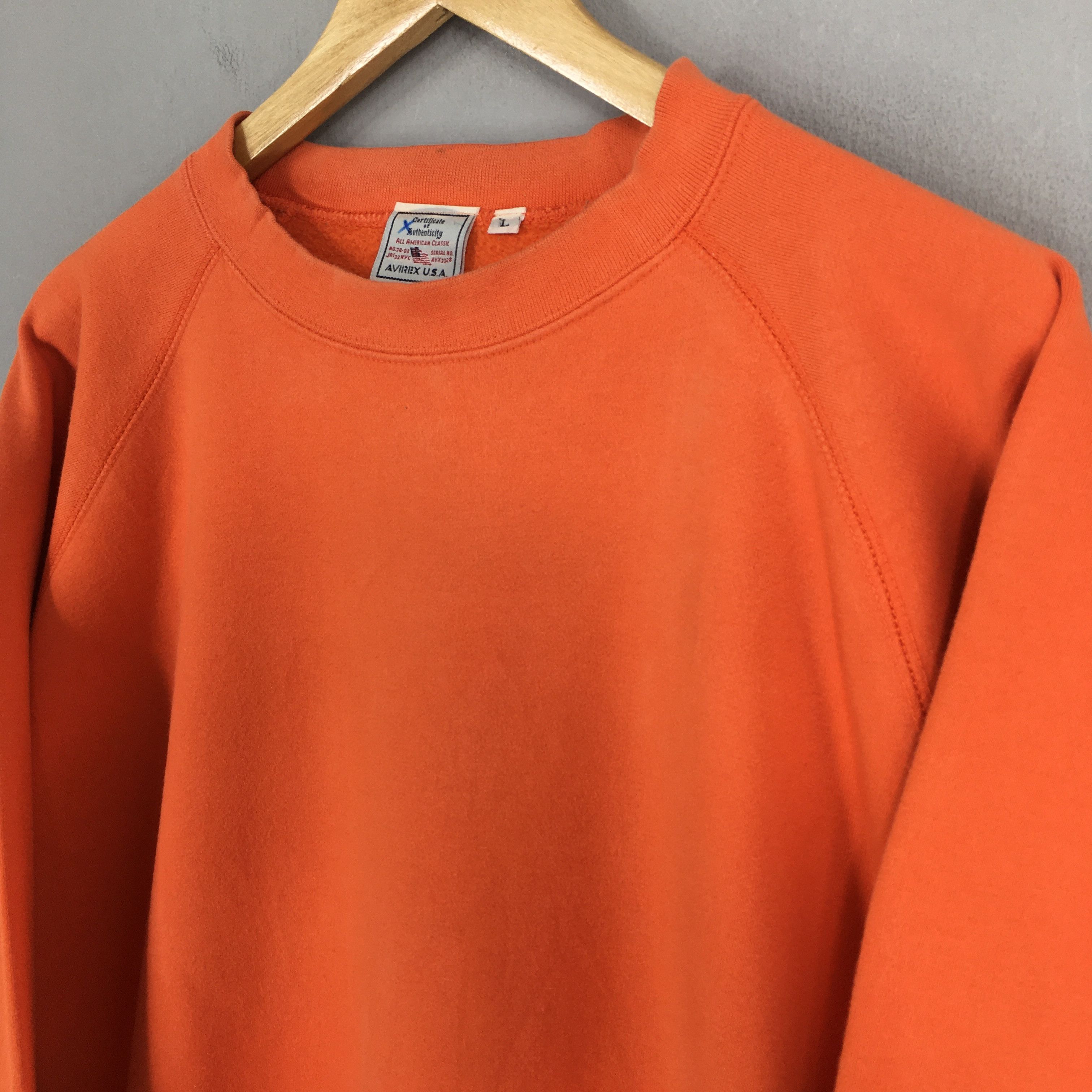 Avirex Vintage 90s Avirex Usa Plain Orange Sweater Large Size US L / EU 52-54 / 3 - 3 Thumbnail