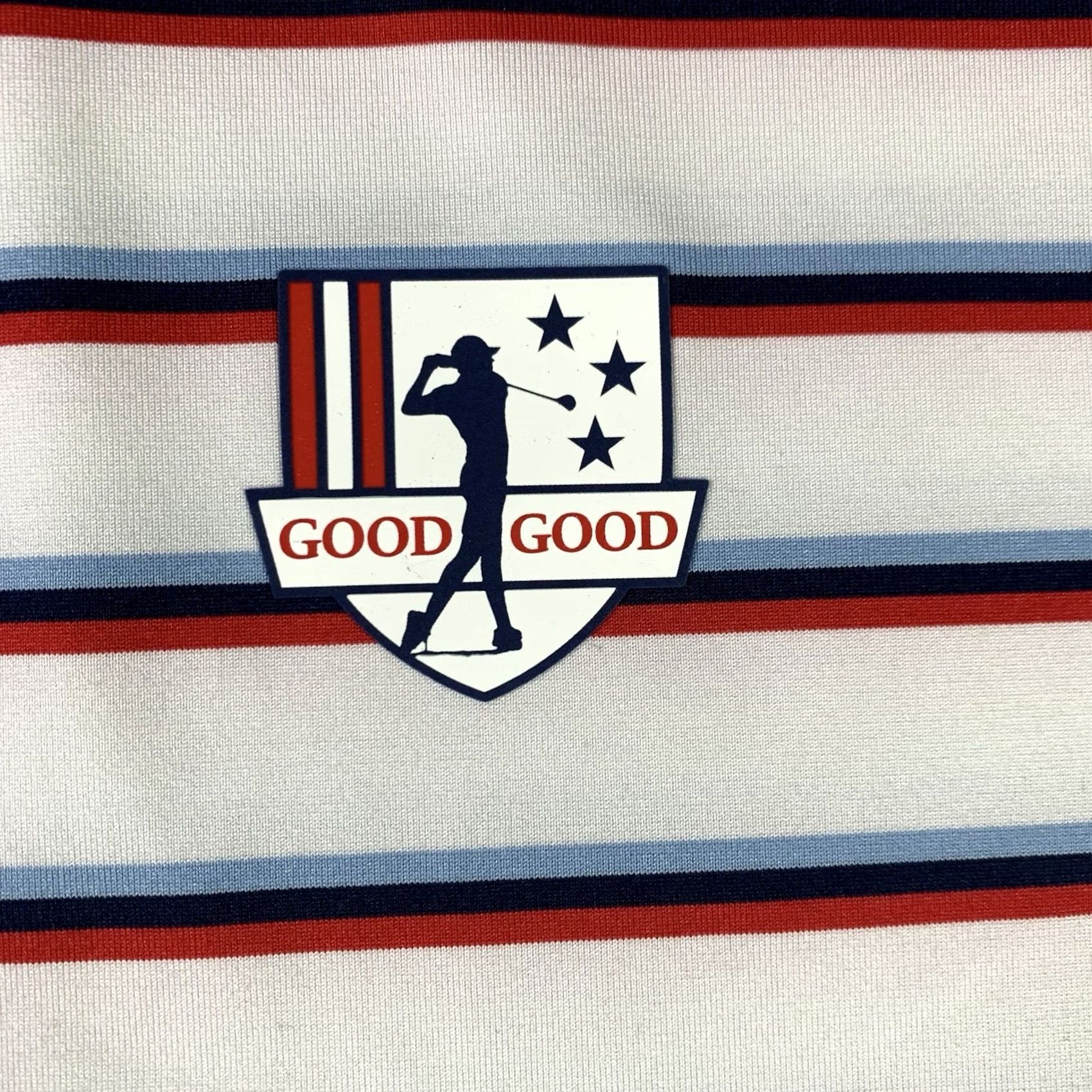 Vintage Good Good Golf Polo Shirt Men Large Red Blue White Striped Short sleeve Size US L / EU 52-54 / 3 - 3 Thumbnail