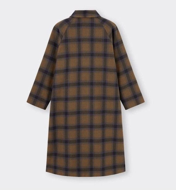 GU Japanese Brand GU Check Bal Collar Coat Winter Jacket Size US XL / EU 56 / 4 - 20 Thumbnail