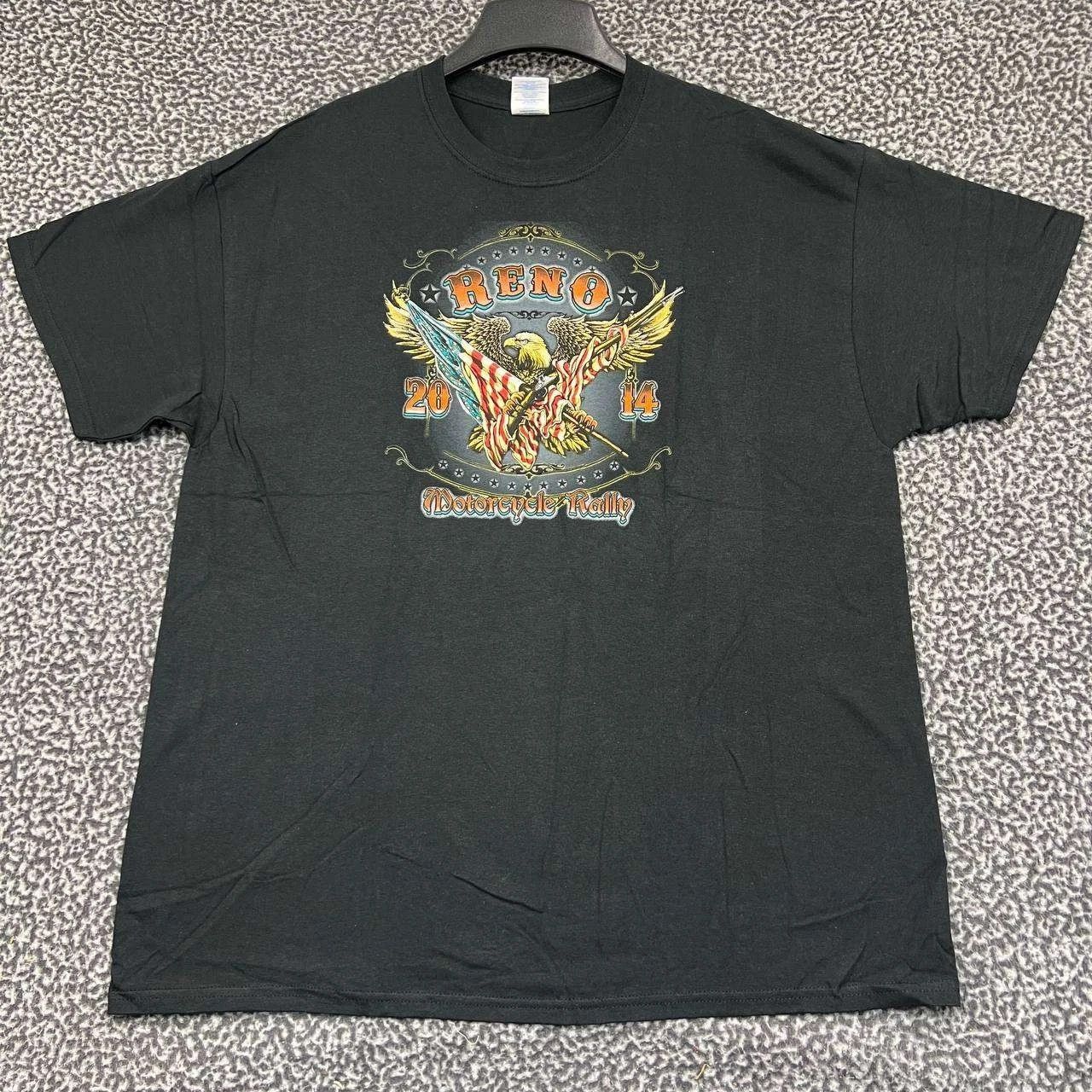 Gildan Vintage Reno Motorcycle Rally Shirt Men XL Short Sleeve New Size US XL / EU 56 / 4 - 2 Thumbnail