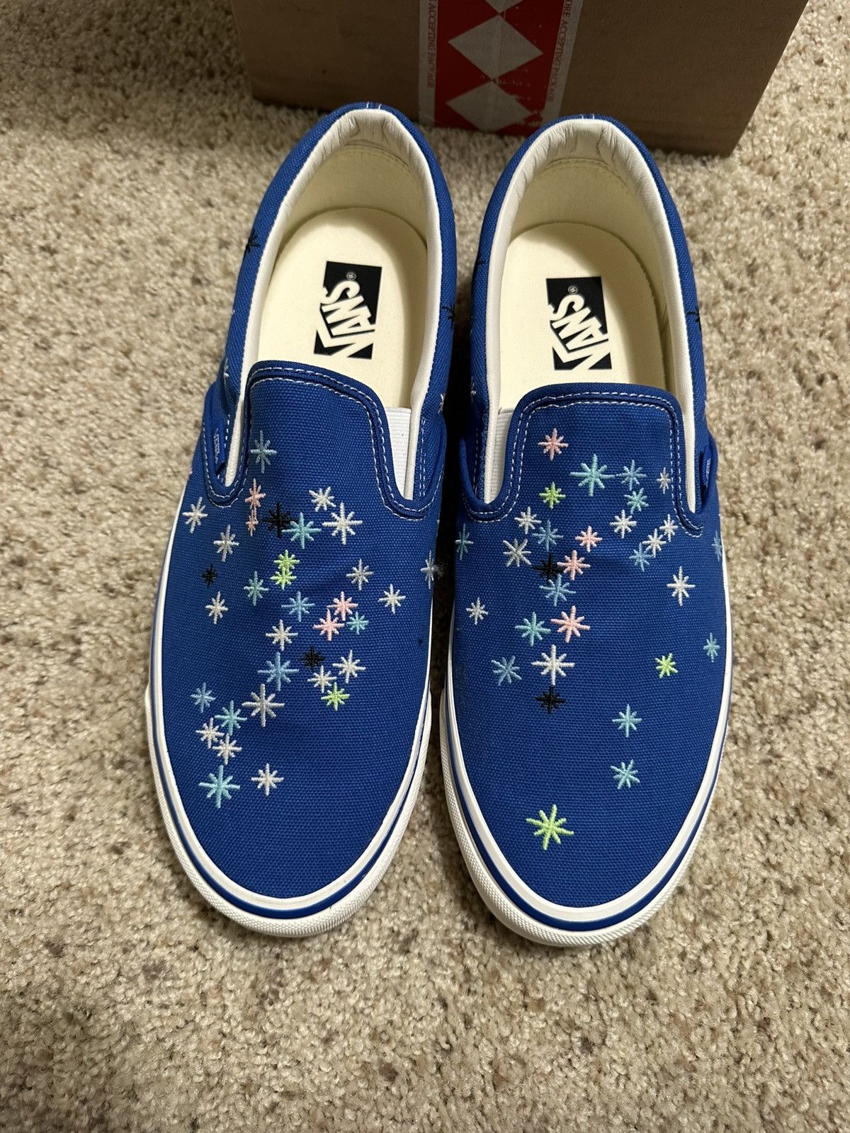 Other *RARE* AOI X VANS SLIP ON 98 EMBROIDERED SIZE 12 BLUE Size US 12 / EU 45 - 3 Thumbnail