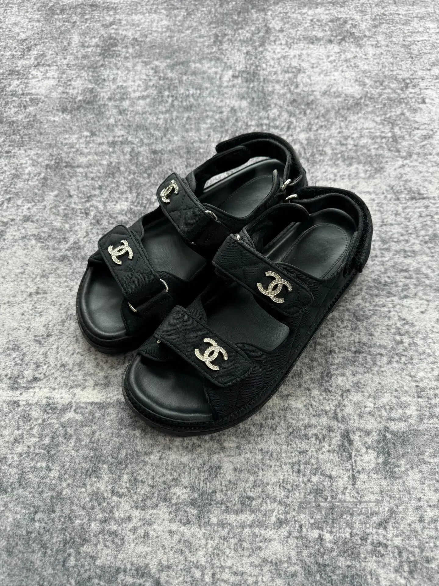 Chanel Chanel Crystal Logo Velcro Sandals| Size US 6 / IT 36 - 1 Thumbnail