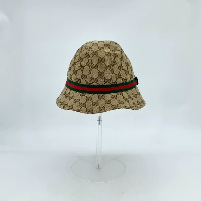 Gucci Gucci Brown Logo All-Over Print Cotton Bucket Hat - dmc Size ONE SIZE - 1 Thumbnail