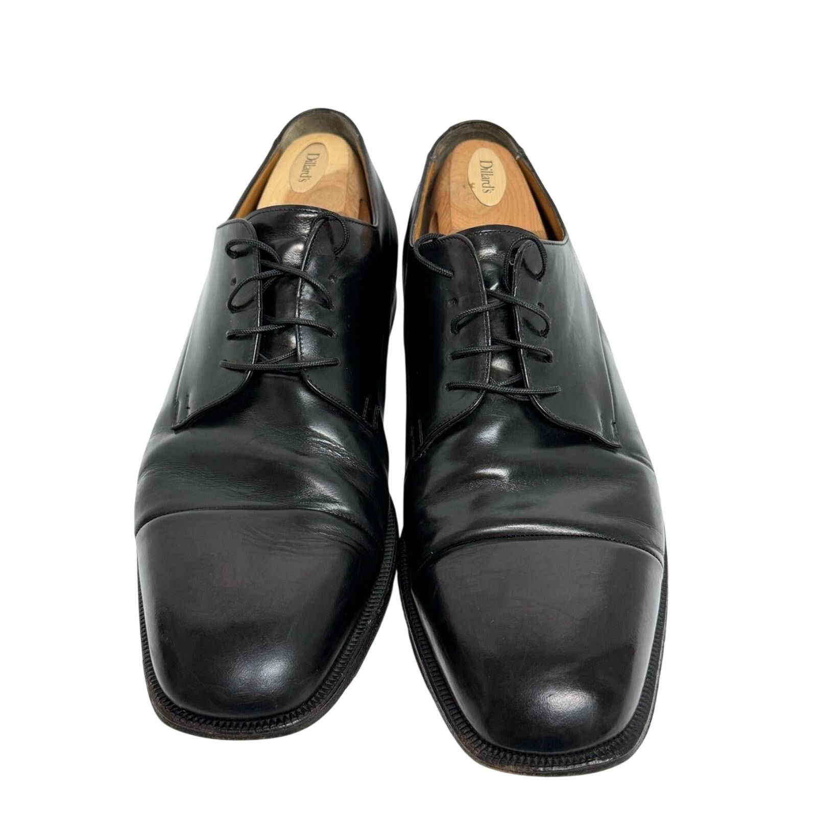 Santoni Santoni Classico Cap Toe Oxford Shoes Mens Pebble Leather Size US 13 / EU 46 - 4 Thumbnail