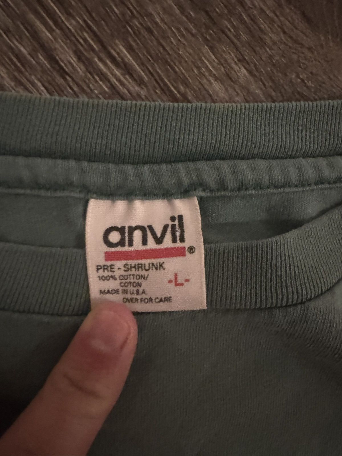 Anvil Vintage 90s Khaki Green Embroidered Seattle Washington Tee Size US L / EU 52-54 / 3 - 3 Thumbnail