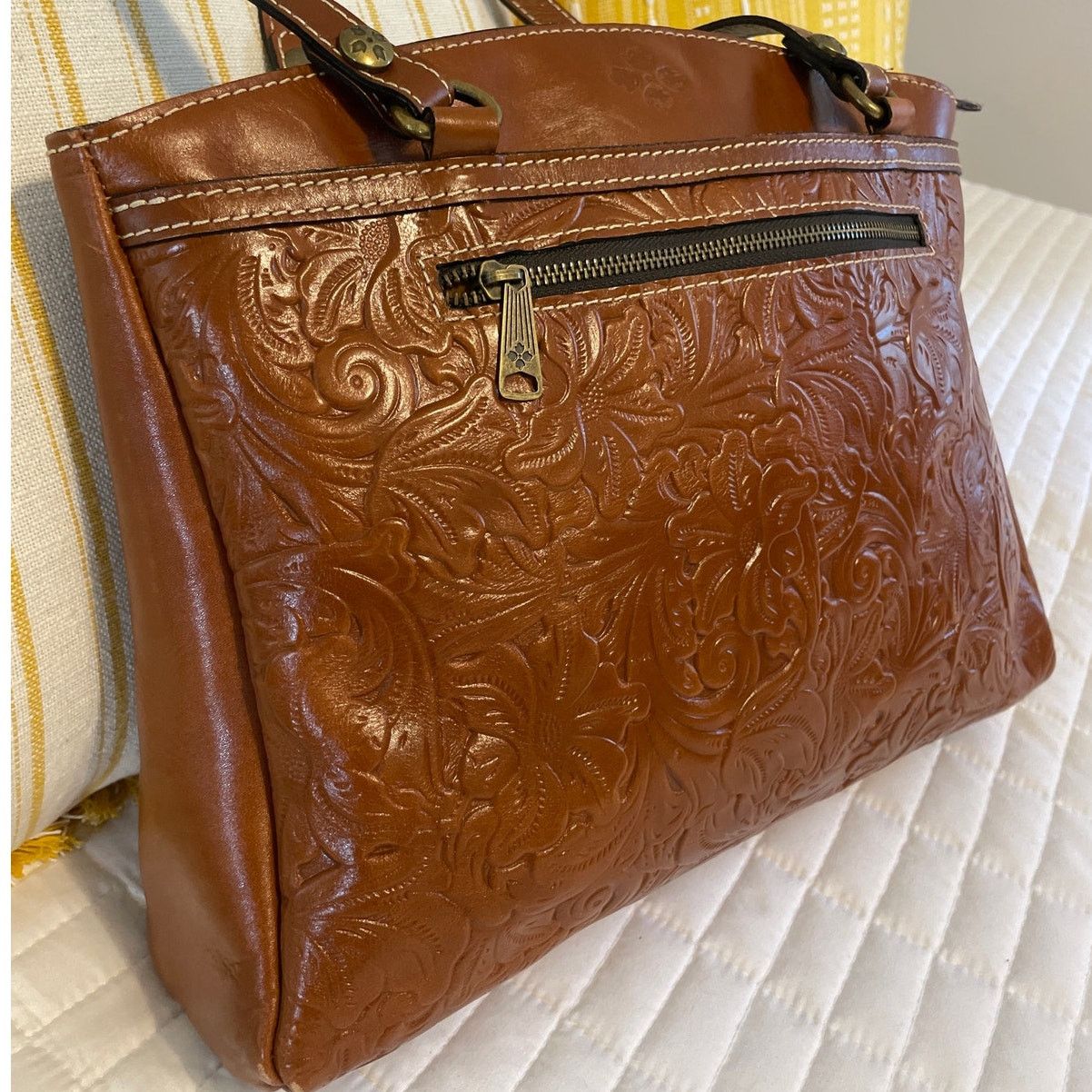 Patricia Nash Patricia Nash Tooled Collection Leather Poppy Tote Florence Size ONE SIZE - 10 Thumbnail