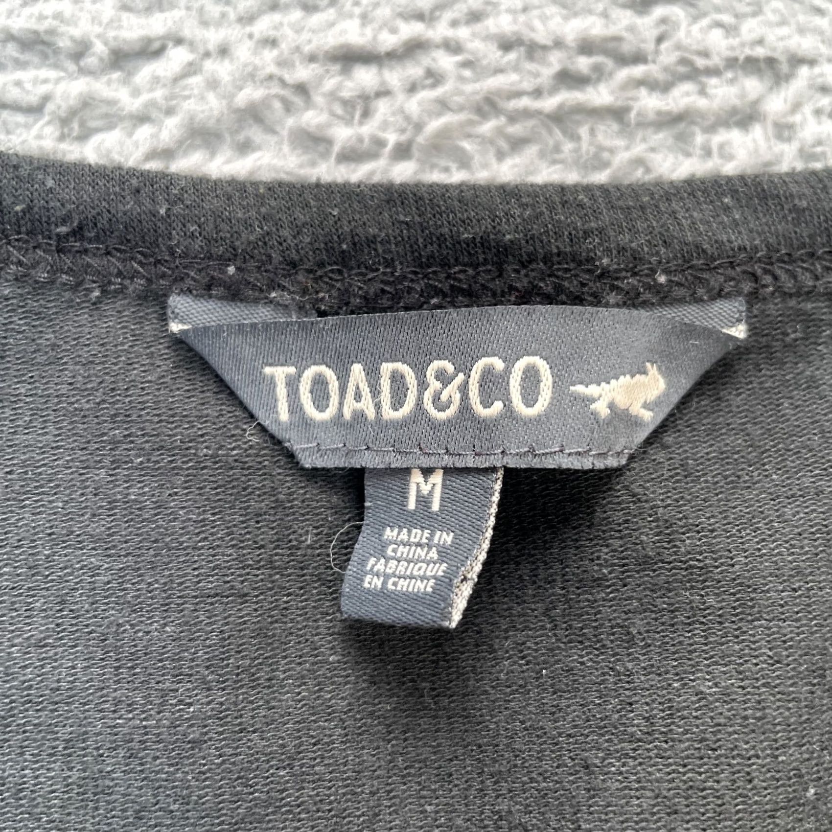 Toad&Co VINTAGE Toad&Co One Piece Womens Medium Black Romper Scoop Neck Line Drawcord Waist Size 32" / US 10 / IT 46 - 3 Thumbnail