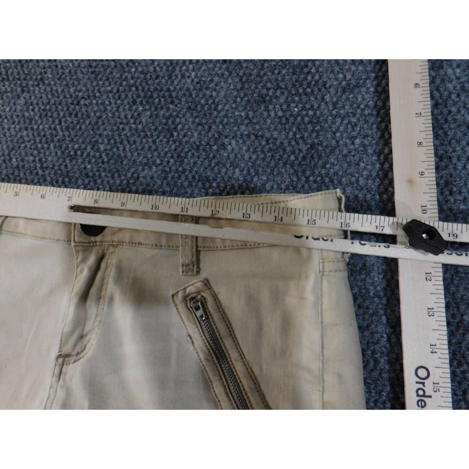 Vintage KUT from The Kloth Jeans Womens 8 Beige Skinny Distressed Zipper Pockets Pants Size 30" / US 8 / IT 44 - 6 Thumbnail