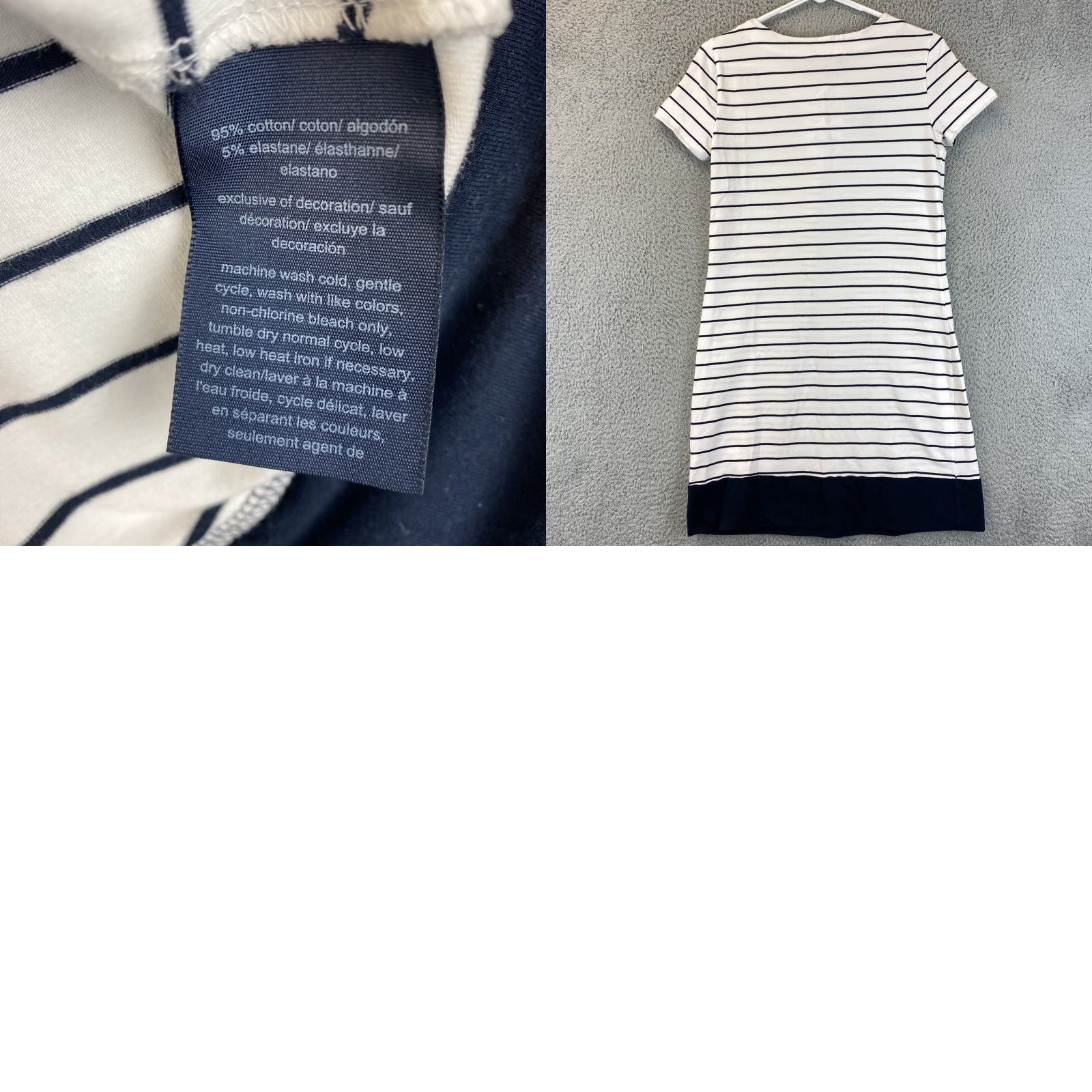 Tommy Hilfiger TOMMY HILFIGER Womens T-Shirt Dress Solid Navy Stretch Above Knee S Short Sleeve Collar Size S / US 4 / IT 40 - 8 Thumbnail
