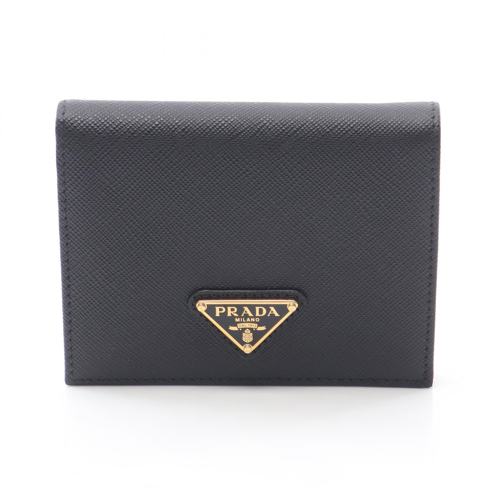 Prada Prada Prada SAFFIANO TRIANG Wallet Leather Short Wallet 1MV204QHHF0002 DUTY FREE for USA Size ONE SIZE - 1 Thumbnail