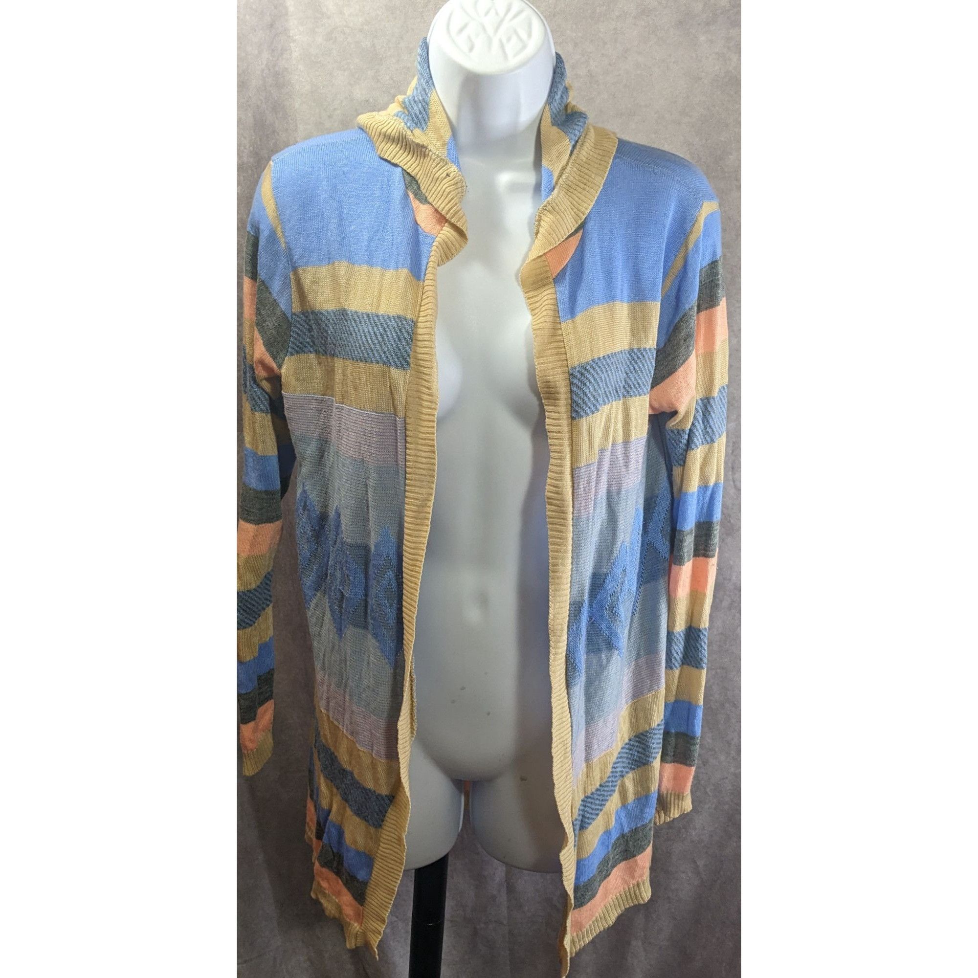 Other Say What? Southwestern Open Front Hooded Cardigan Striped Kn Size S / US 4 / IT 40 - 6 Thumbnail