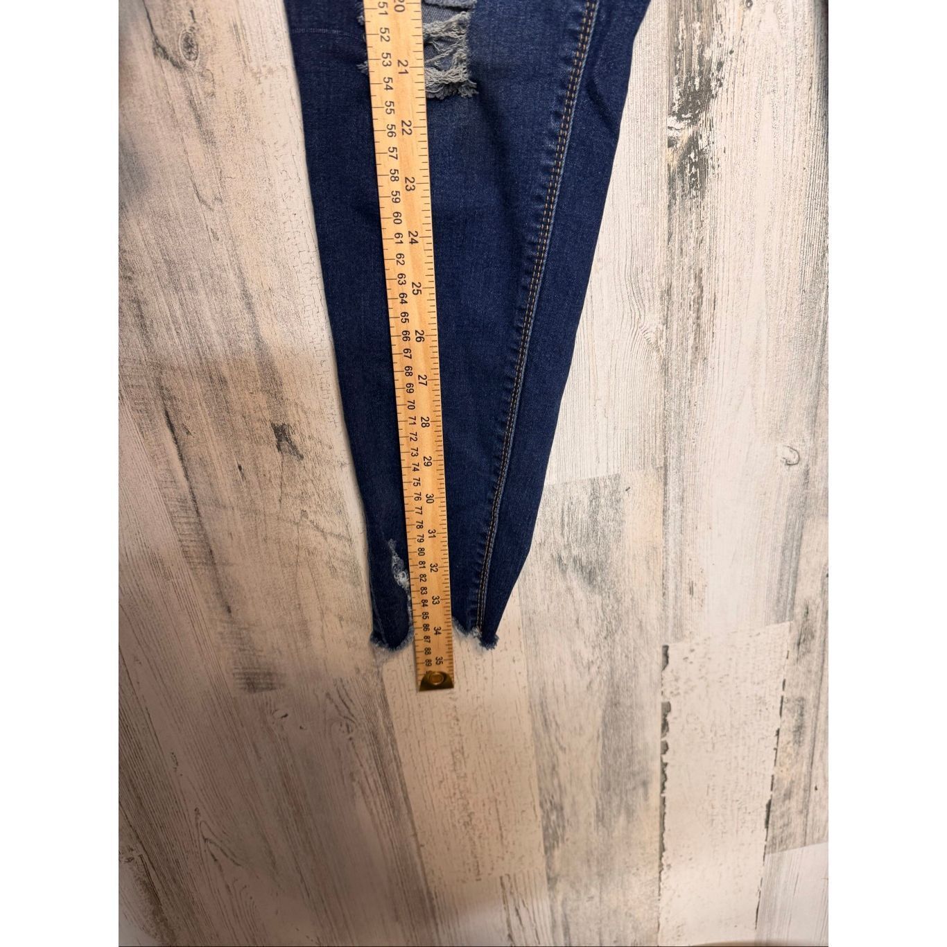 Other Flying Angel High Rise Distressed Skinny Jeans Dark Wash Button Fly – Size 9 Size 28" / US 6 / IT 42 - 7 Thumbnail