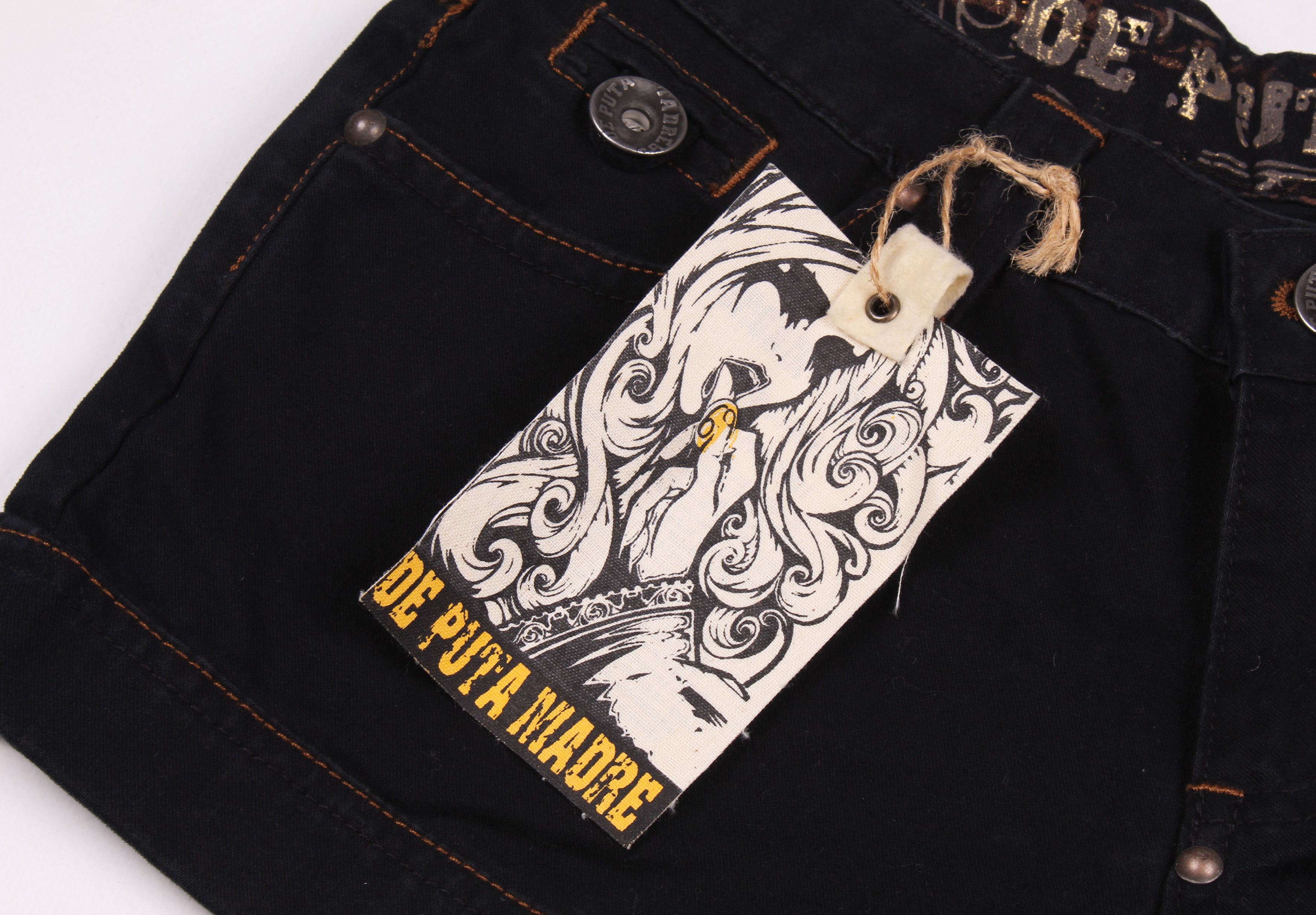 Vintage De Puta Madre Goth Grunge Mini Shorts Size 28" / US 6 / IT 42 - 3 Thumbnail