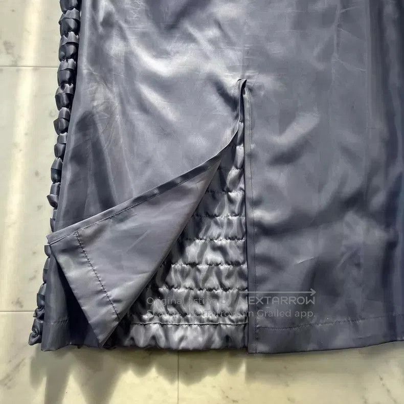 Comme des Garcons Comme des Garcons Size M Gray Blue 3D Pleated Satin Skirt Size 23" - 5 Thumbnail