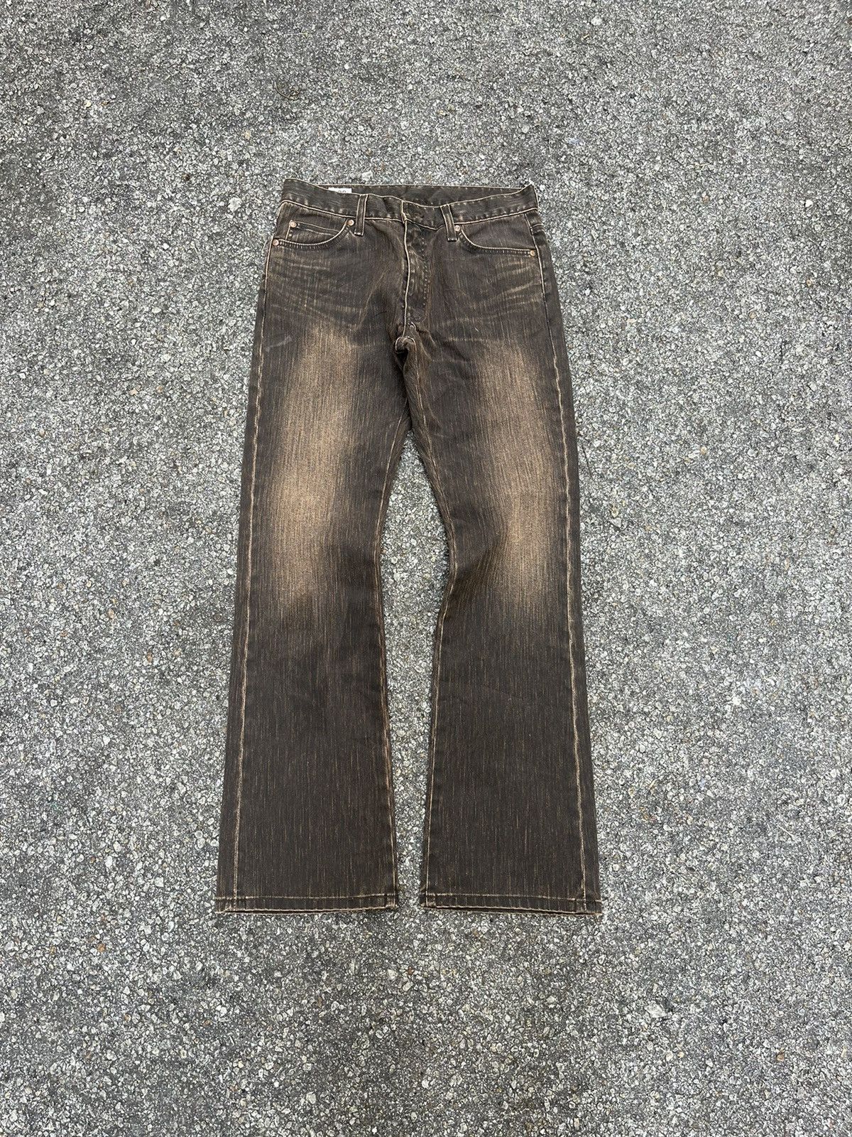 Japanese Brand Flared Lee Jeans Clawmark Faded Brown Bootcut Pants Size US 32 / EU 48 - 1 Thumbnail