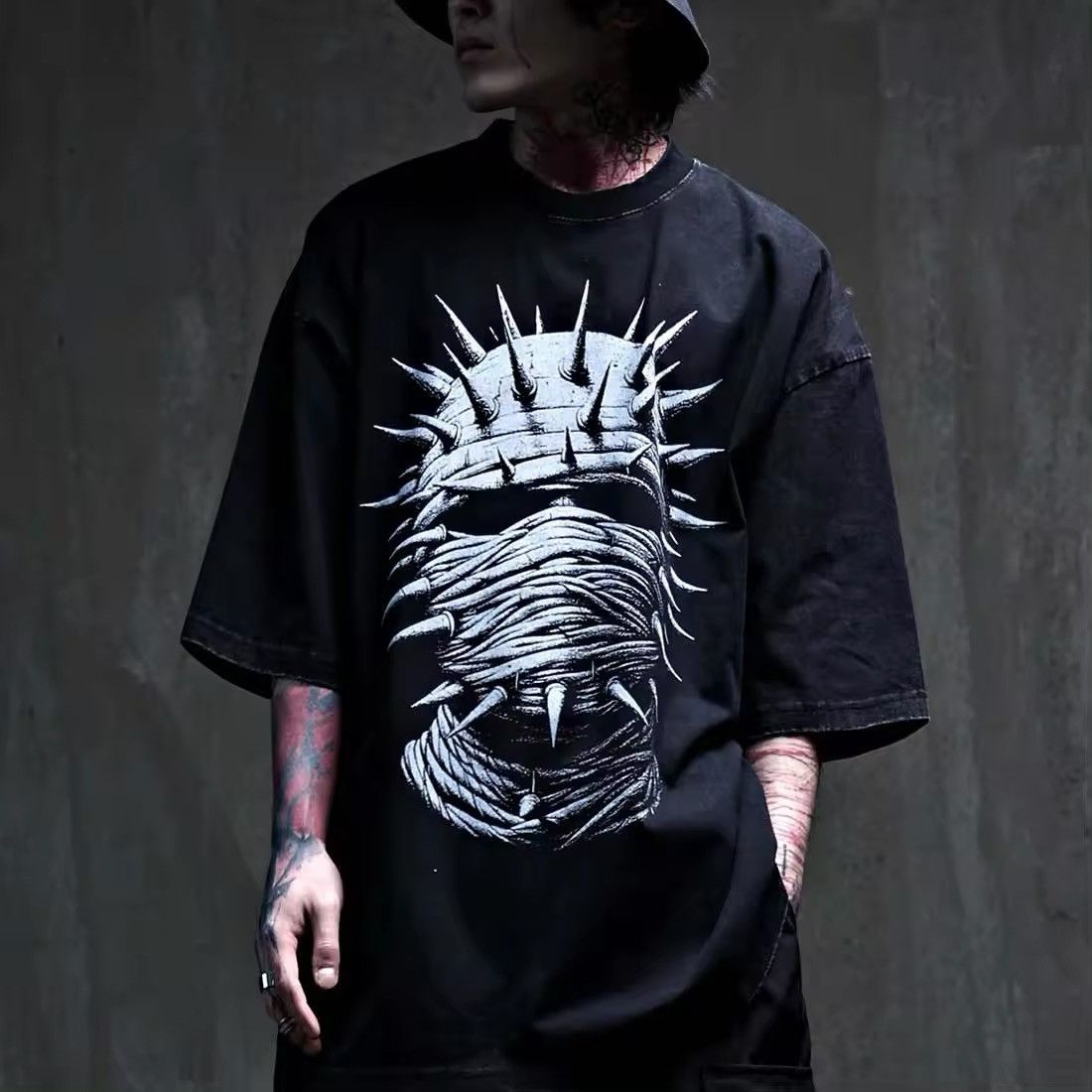 Japanese Brand Undead Spiky Carapace Gothic Punk Vintage Wash Tee Size US M / EU 48-50 / 2 - 6 Thumbnail