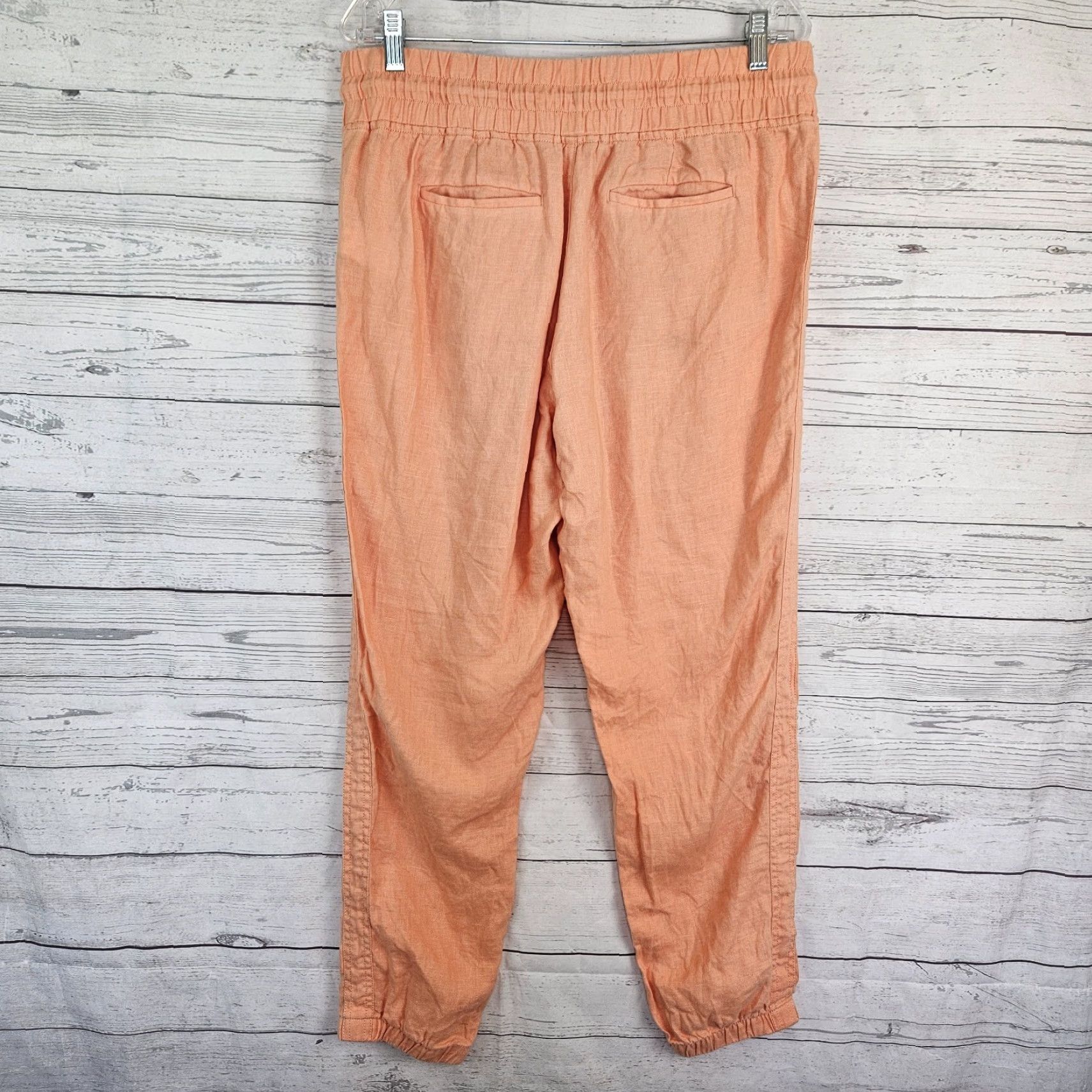Athleta Athleta Womens Cabo Linen Jogger Sz 12 Orange High Rise Zip Pockets Shirt Pants Womens Size 34" / US 12 / IT 48 - 3 Thumbnail