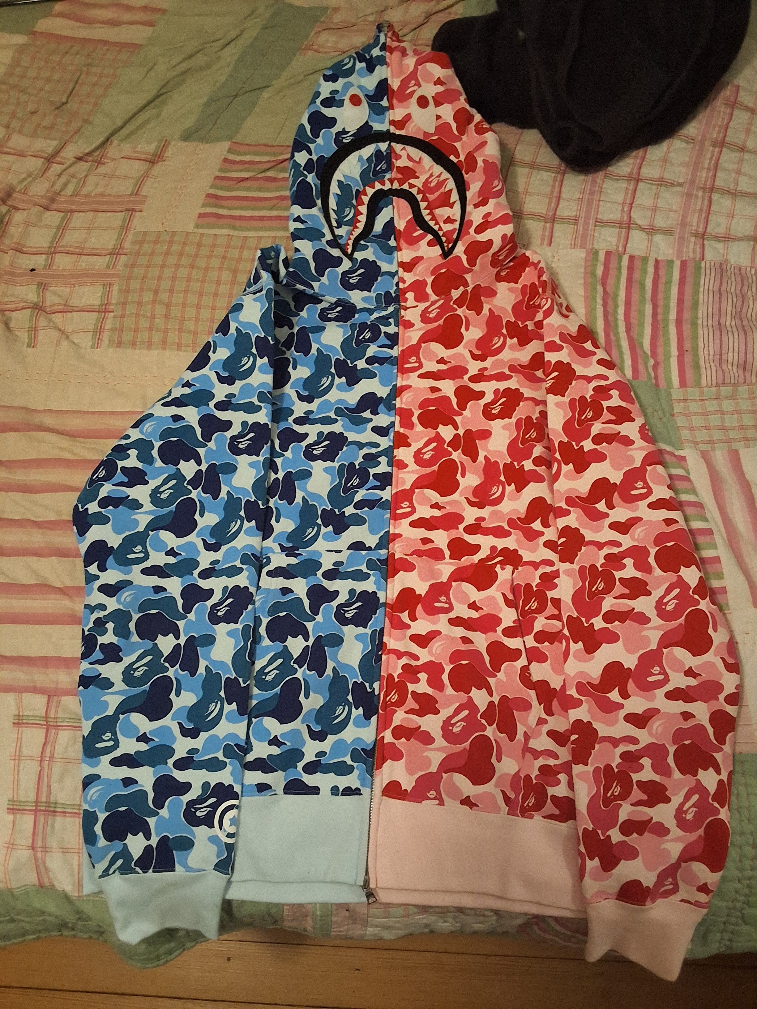 Bape BAPE ABC Seperate Shark Full Zip Hoodie Blue/Pink Size US XXL / EU 58 / 5 - 1 Thumbnail