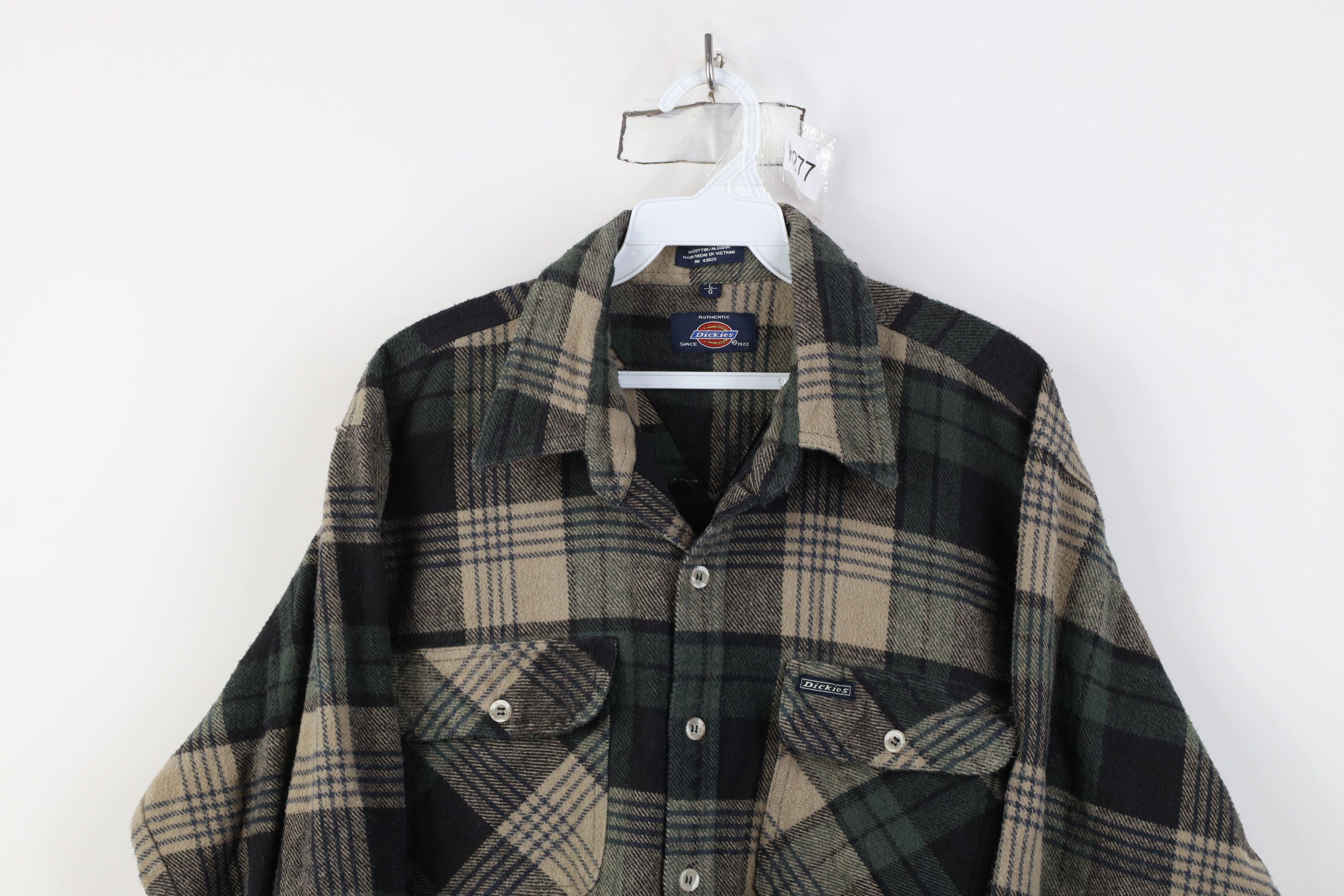 Dickies Vintage 90s Dickies Heavyweight Flannel Button Shirt Plaid Size US L / EU 52-54 / 3 - 2 Thumbnail
