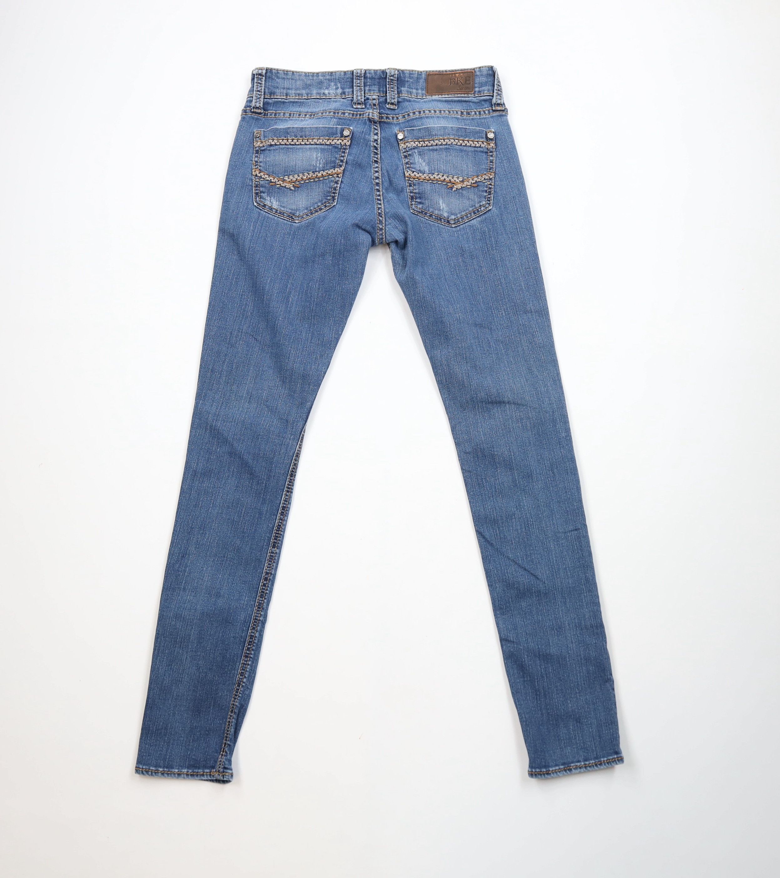 Vintage Buckle BKE Stretch Thick Stitch Skinny Leg Denim Jeans Size 28" / US 6 / IT 42 - 8 Thumbnail
