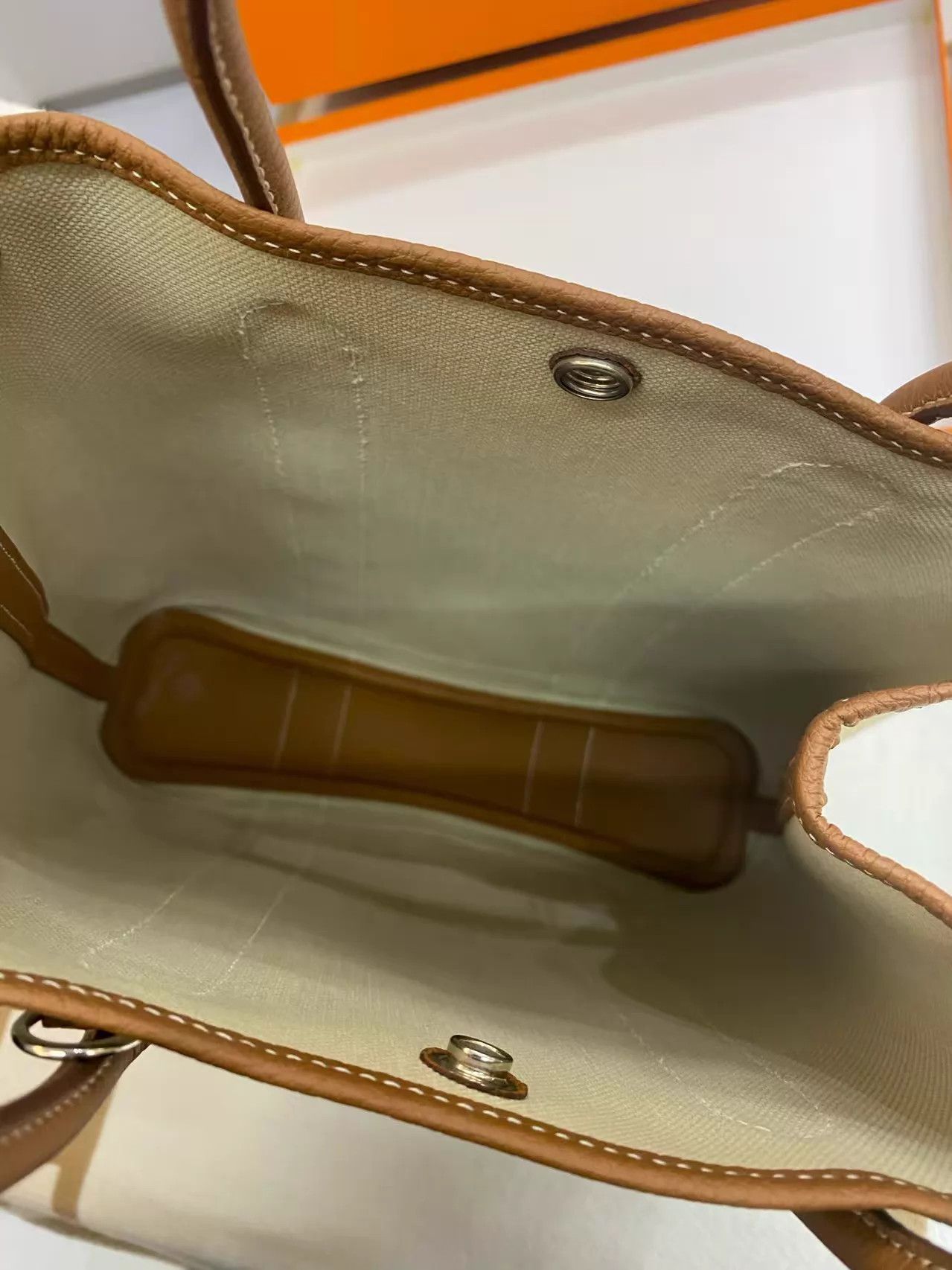 Hermes Hermes Garden File 28 Ivory & Gold Brown Silver Z Box Strap Size ONE SIZE - 8 Thumbnail