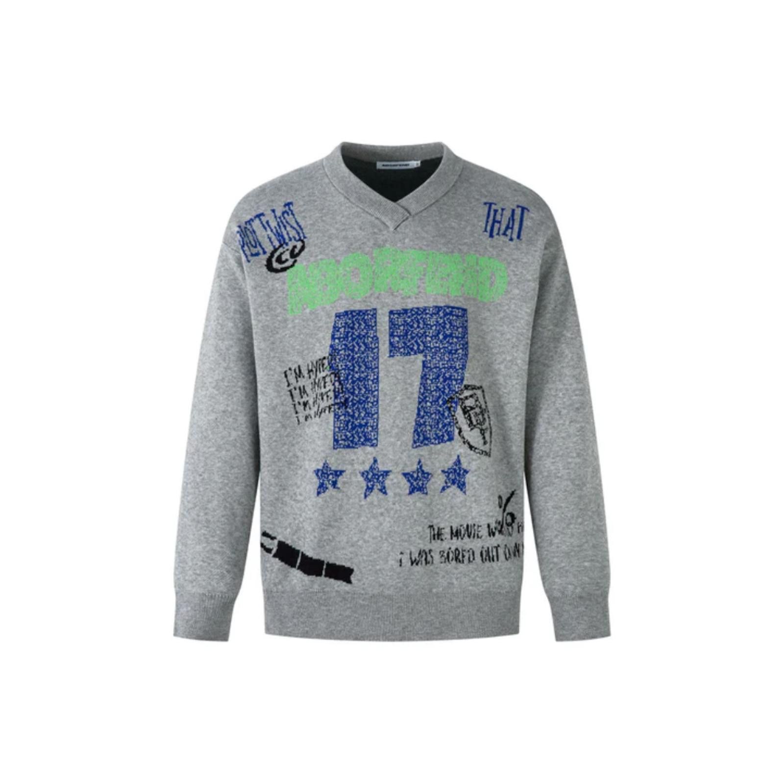 Japanese Brand Gray Multi-Text Graphic Sweater Size US M / EU 48-50 / 2 - 1 Thumbnail