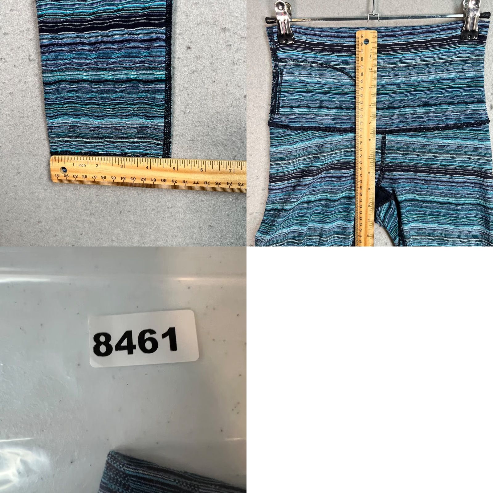 Lululemon Lululemon High-Rise 3/4 Length Leggings Size 4 Blue Stripe Pattern Yoga Pants Size 27" / US 4 / IT 40 - 8 Thumbnail