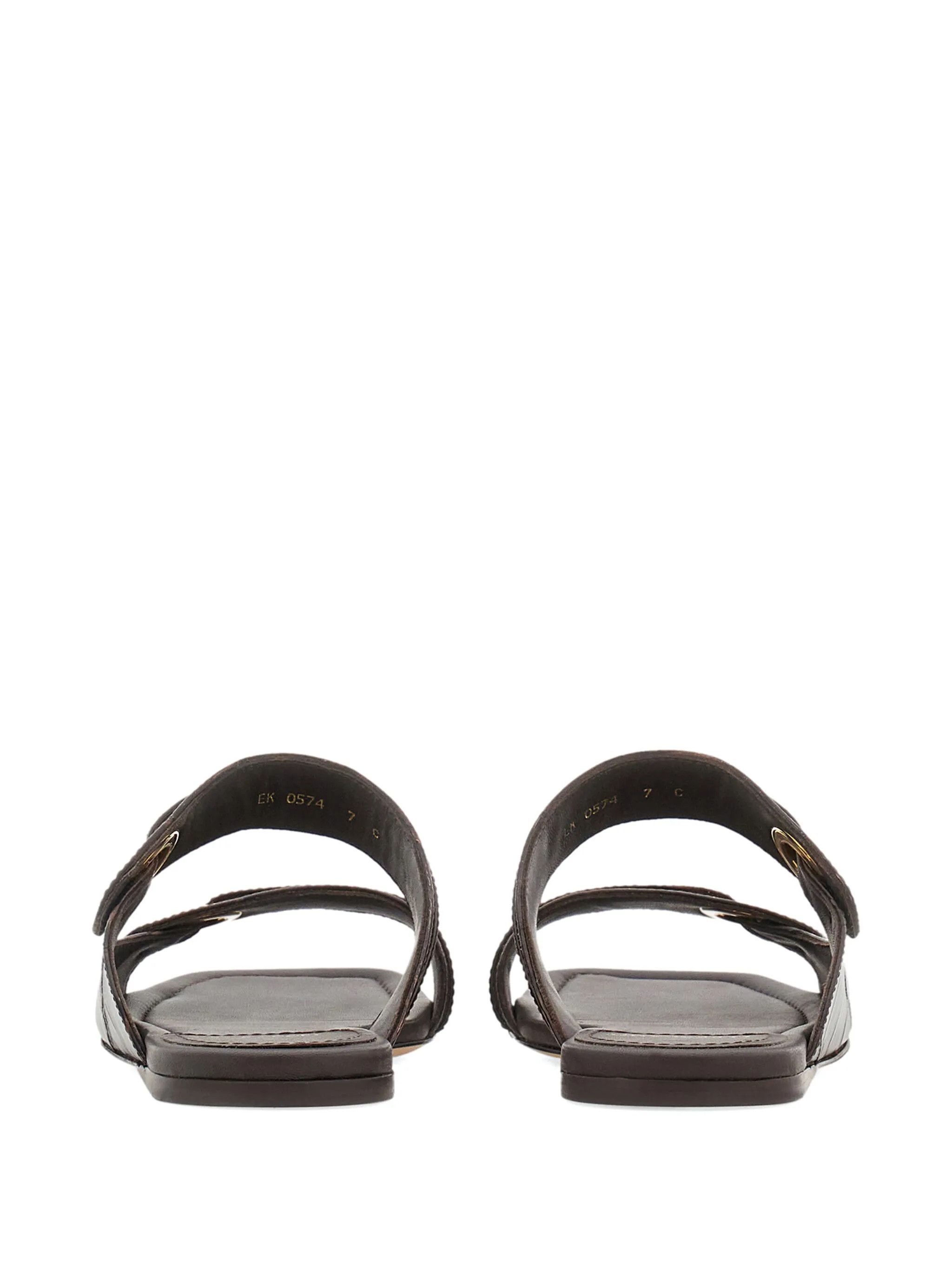 Salvatore Ferragamo o1s1rm1225 Gancini-plaque Leather Slides in Black Size US 8 / IT 38 - 3 Thumbnail