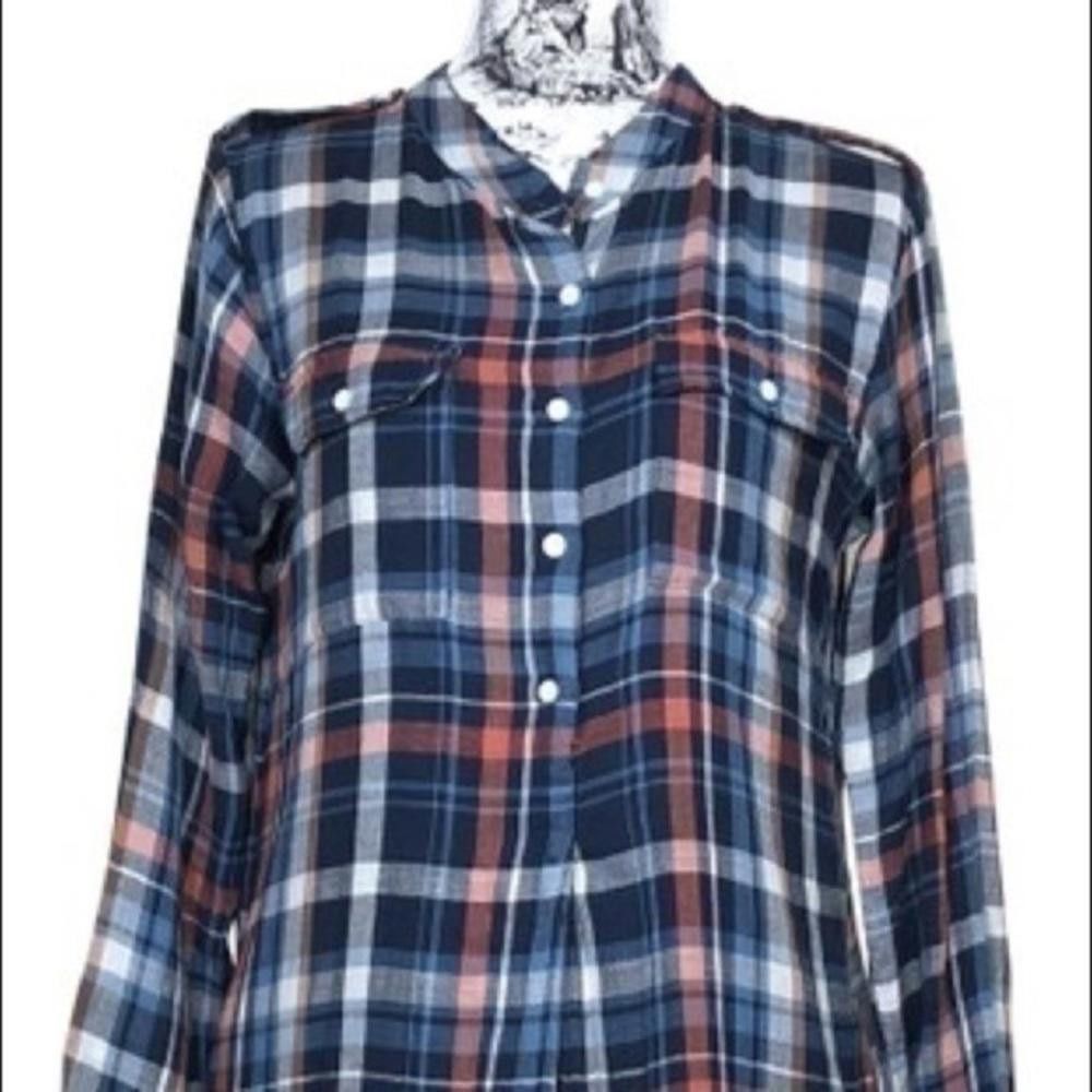Designer Plaid button down dress, Velvet by Graham and Spencer Size XS / US 0-2 / IT 36-38 - 1 Thumbnail