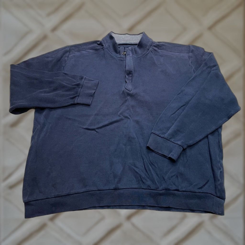 Vintage VINTAGE Tharanco Jacket Windbreaker 2XL Blue Cotton Zip Pockets Mens Golf Jacket/Coat Short 56 in Chest Classic Modern Size US XXL / EU 58 / 5 - 1 Thumbnail