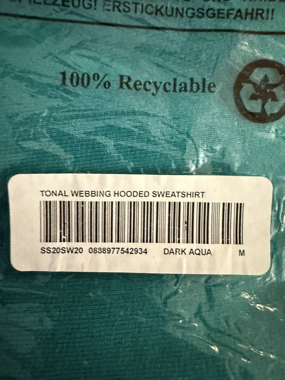 Supreme Supreme Tonal Webbing Hoodie Aqua Size US M / EU 48-50 / 2 - 4 Thumbnail