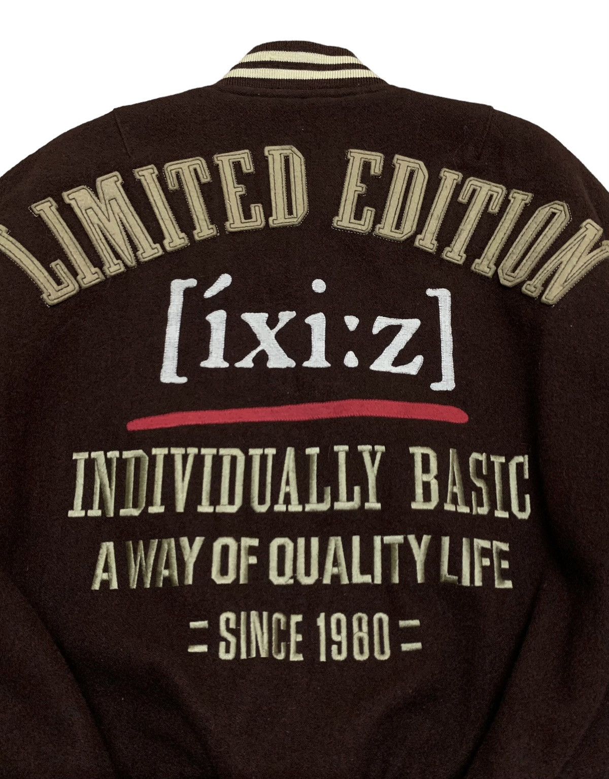 Japanese Brand Rare Design Vintage Brand Ixi:z Leather Varsity 1990s Size US M / EU 48-50 / 2 - 3 Thumbnail