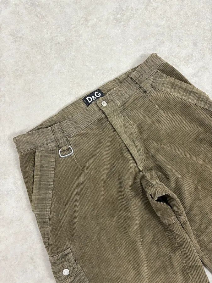 Dolce & Gabbana SS2002 Dolce & Gabbana Olive Green Cargo Utility Cordurroy Pants Size US 32 / EU 48 - 6 Thumbnail