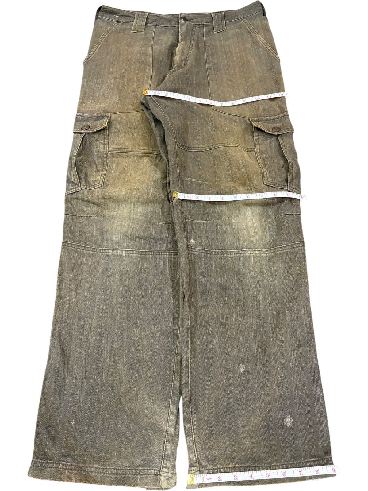 Japanese Brand Vintage Japanese Brand Rusty Wash Distress Baggy Cargo Jeans Size US 31 - 12 Thumbnail