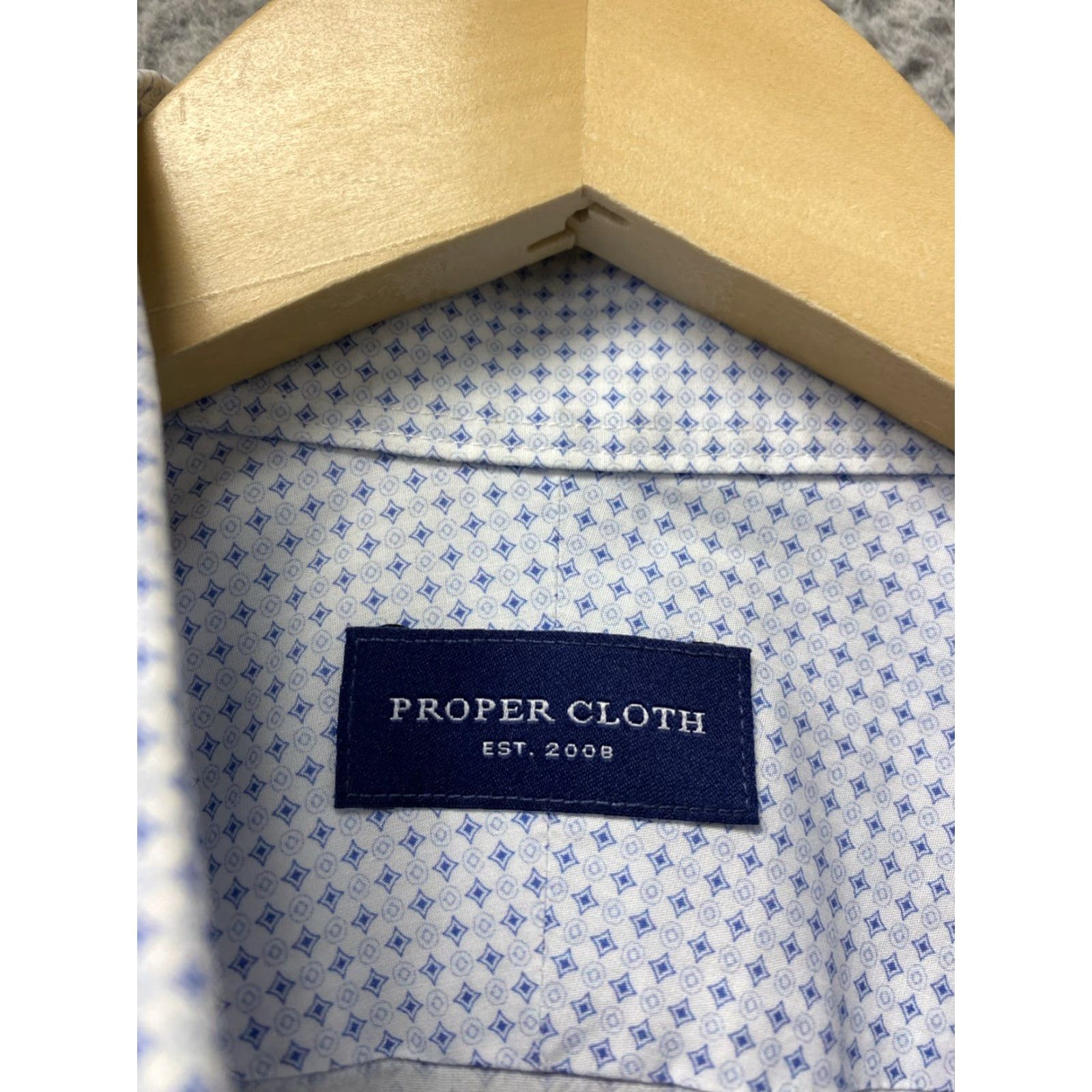 Proper Cloth Proper Cloth Men's Non-Iron Dress Shirt Cotton Blend Size XXL /148-14 Size 48R - 3 Thumbnail
