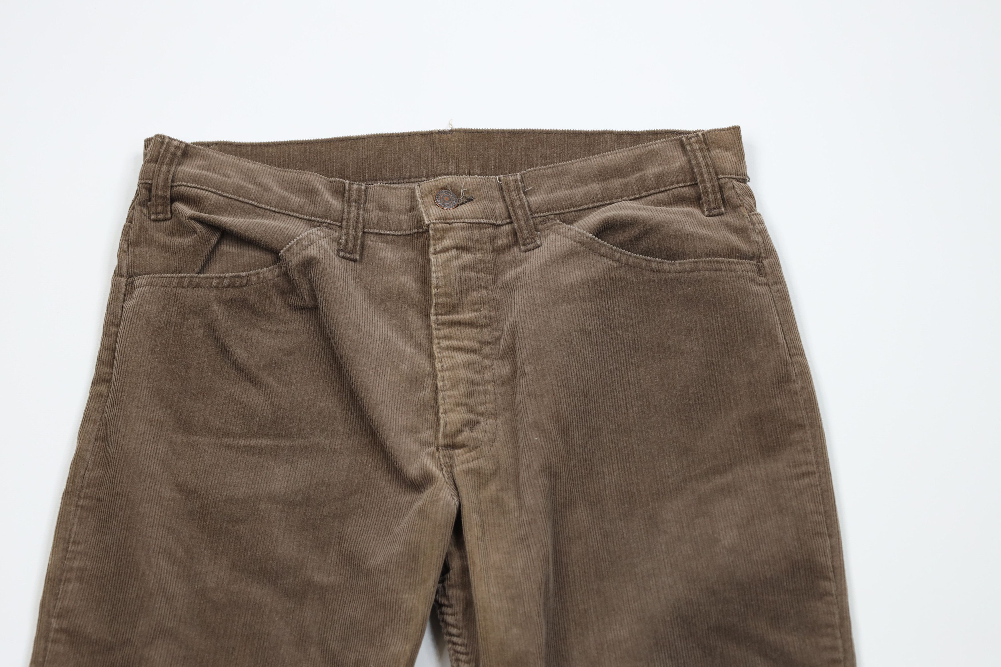 Levi's Vintage 80s Levis Leg Corduroy Chino Pants Brown USA Size US 32 / EU 48 - 2 Thumbnail