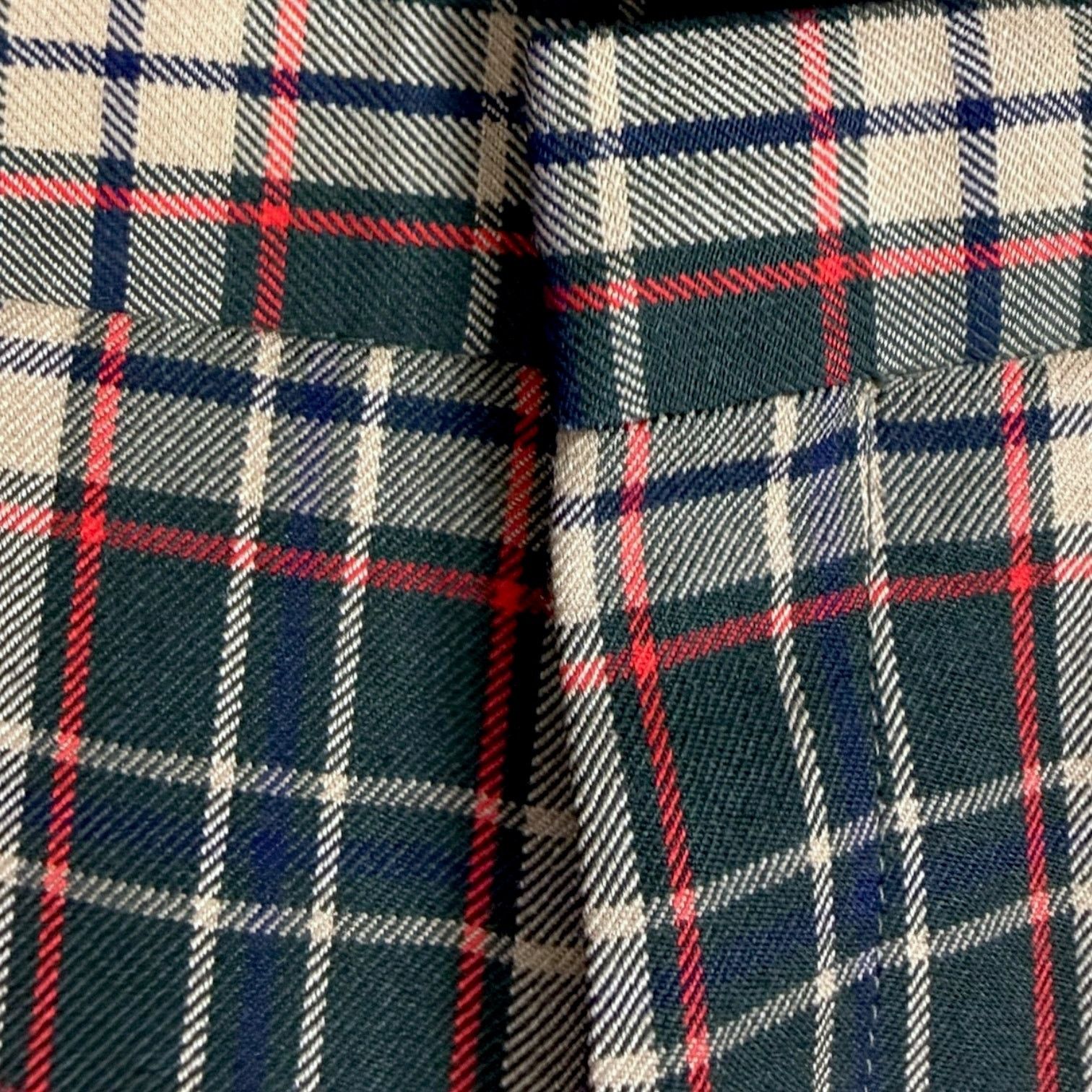 DAKS Men's Vtg 80s Daks London 100% Wool Green Plaid Pants 31x28 Size US 31 - 5 Thumbnail