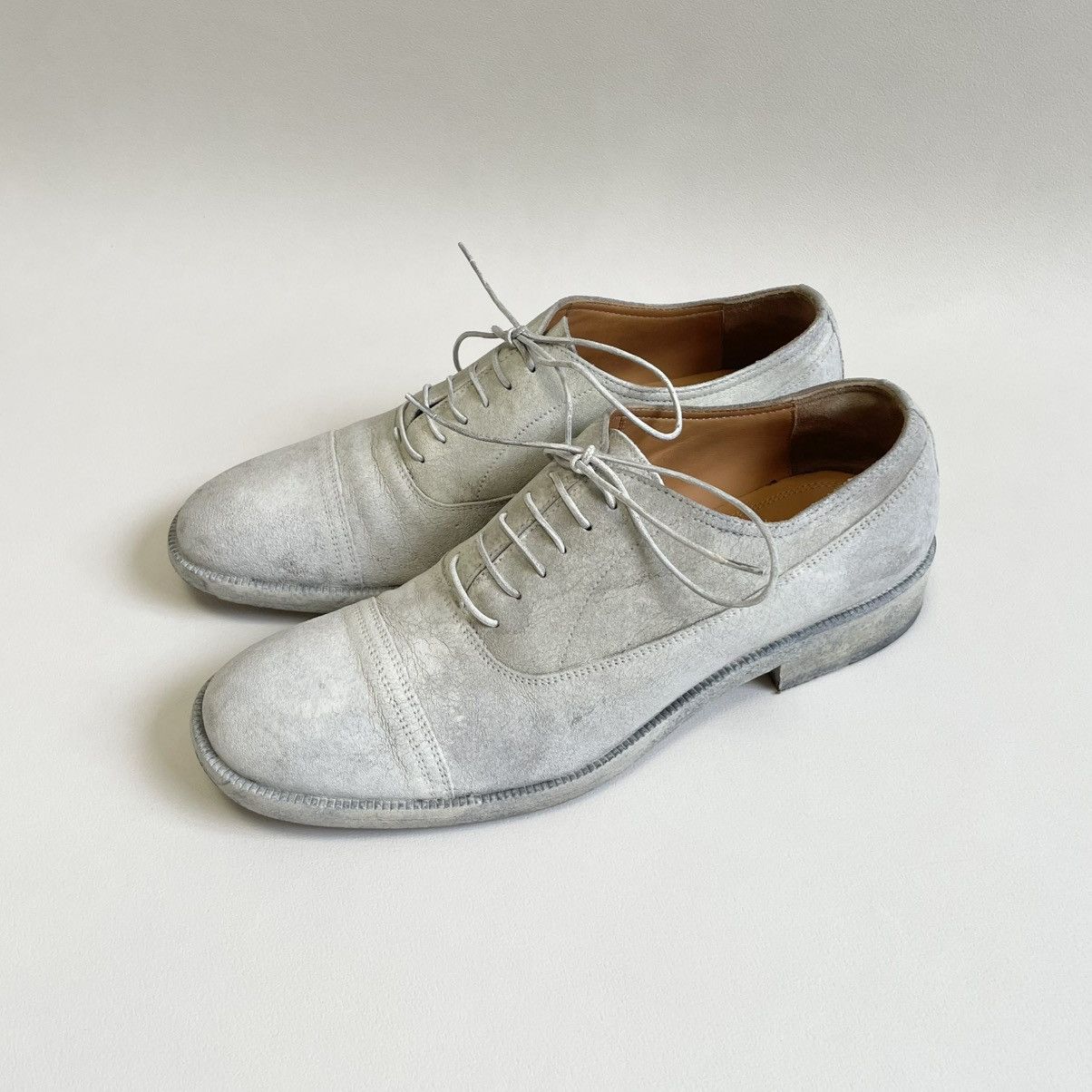 Maison Margiela ‘Painted White Suede’ Derby Shoes Size US 8 / EU 41 - 1 Thumbnail