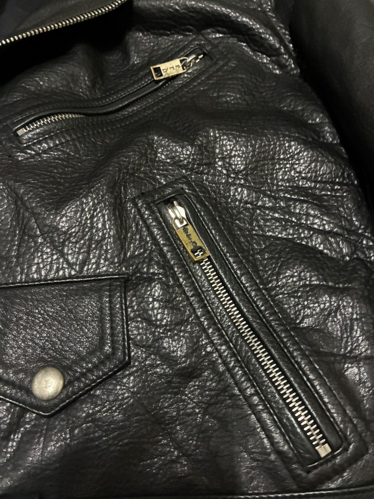 Chess Board Leather Double Rider Jacket