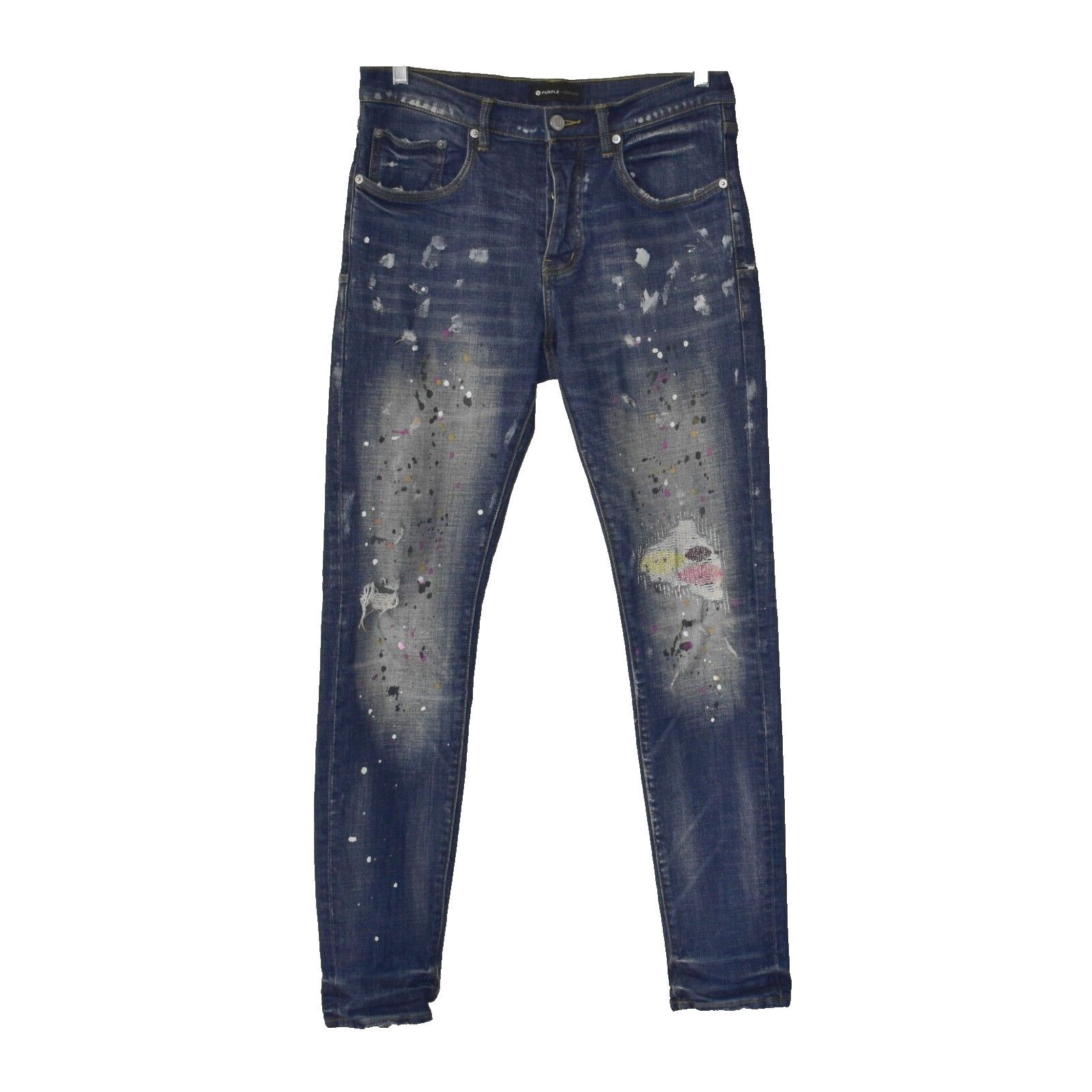 Purple Brand PURPLE BRAND No P001 Splatter Print Distressed Slim Jeans 32 Size US 32 / EU 48 - 1 Thumbnail