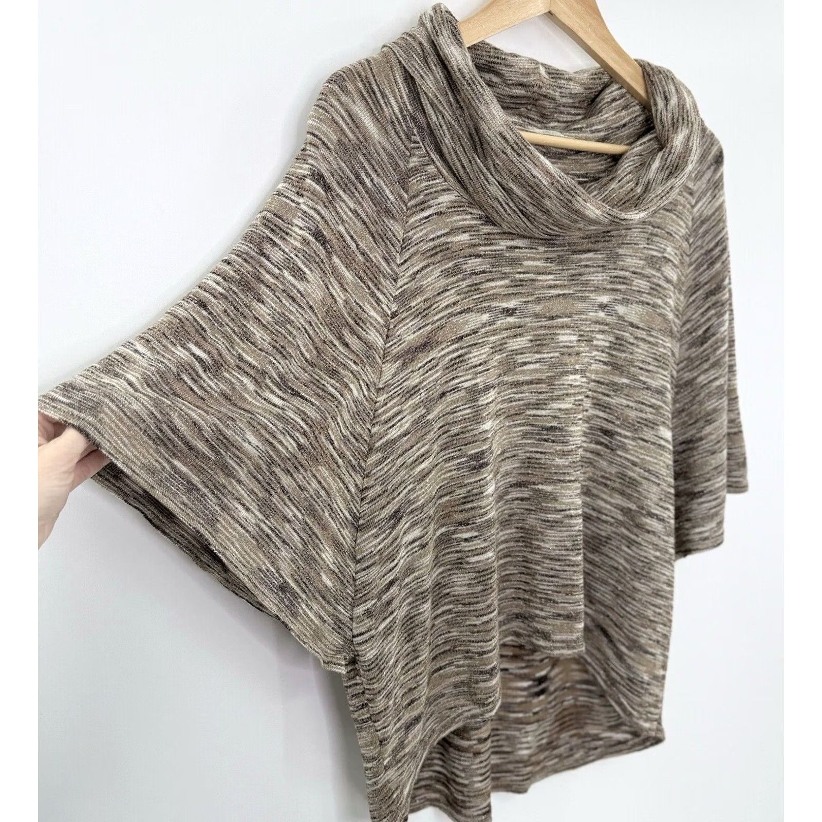 Vintage INC International Concepts Batwing Sweater - Gold Shimmer Brown Size L / US 10 / IT 46 - 5 Thumbnail