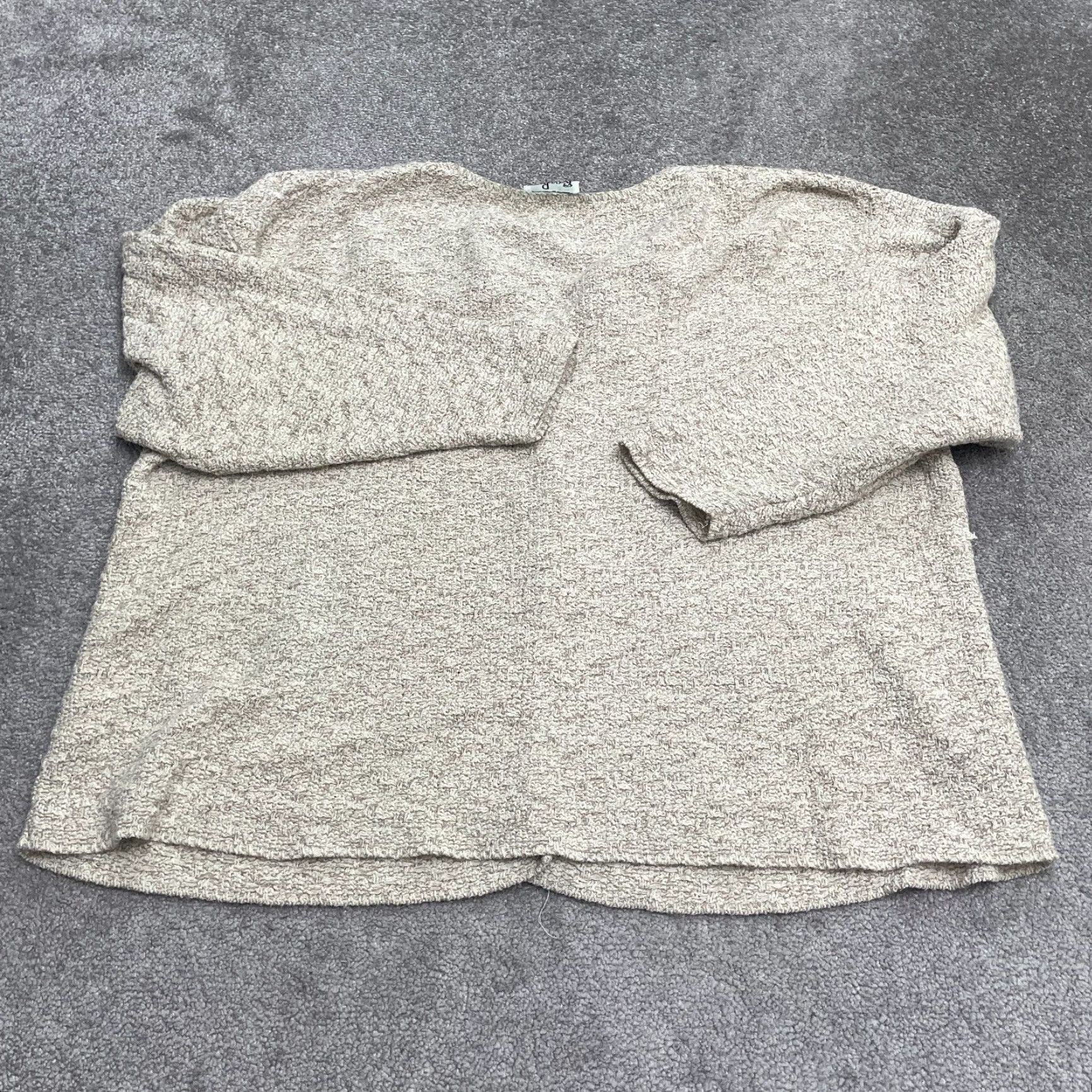 Vintage Reba Rose Cardigan Sweater Womens 2X Beige Crochet Chunky Knit Cotton Casual Size XXL / US 16-18 / IT 52-54 - 2 Thumbnail