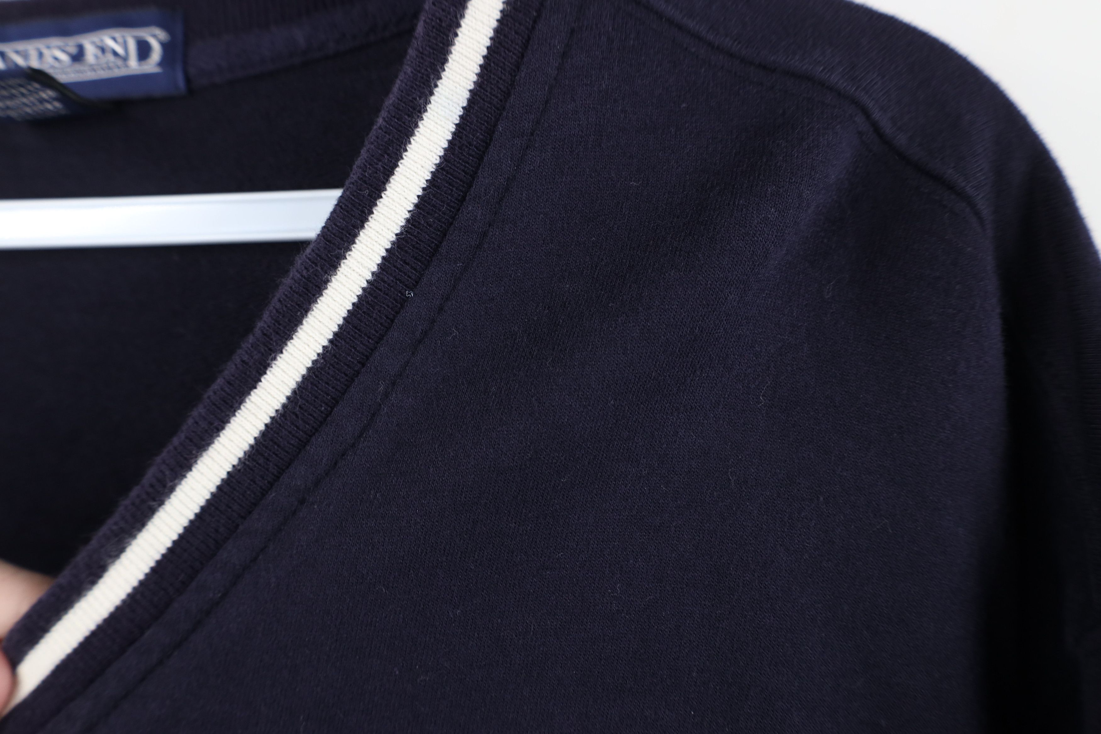 Lands' End Vintage 90s Lands End Blank French Terry Sweater Navy Blue Size US XXL / EU 58 / 5 - 7 Thumbnail