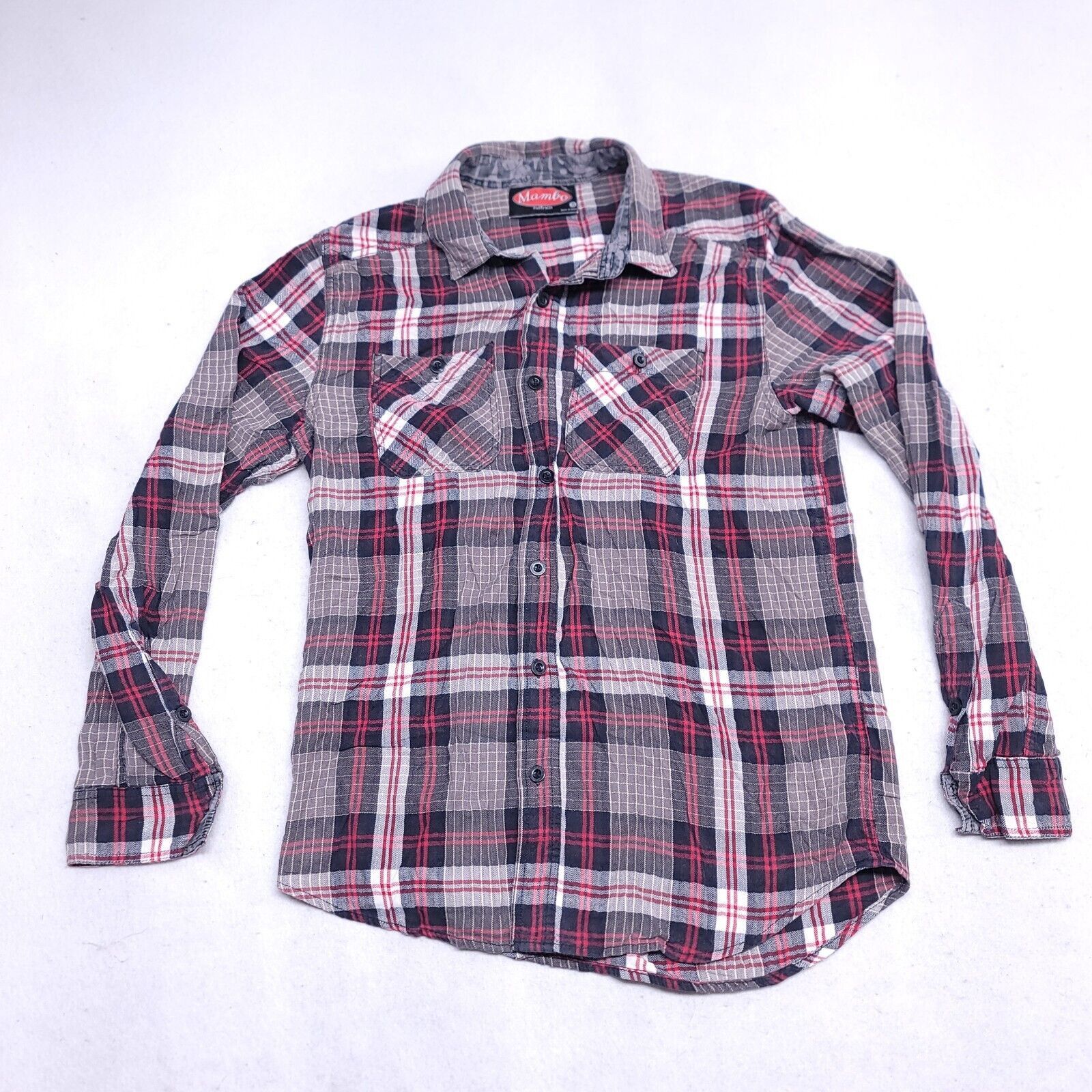 Mambo Mambo Tartan Flannel Casual Shirt Mens Size Small S Gray Red Size US S / EU 44-46 / 1 - 2 Thumbnail