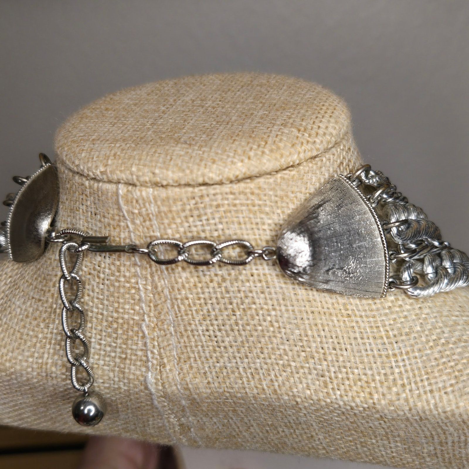 Vintage Vintage Silver Tone Multi-Strand Statement Necklace Size ONE SIZE - 8 Thumbnail