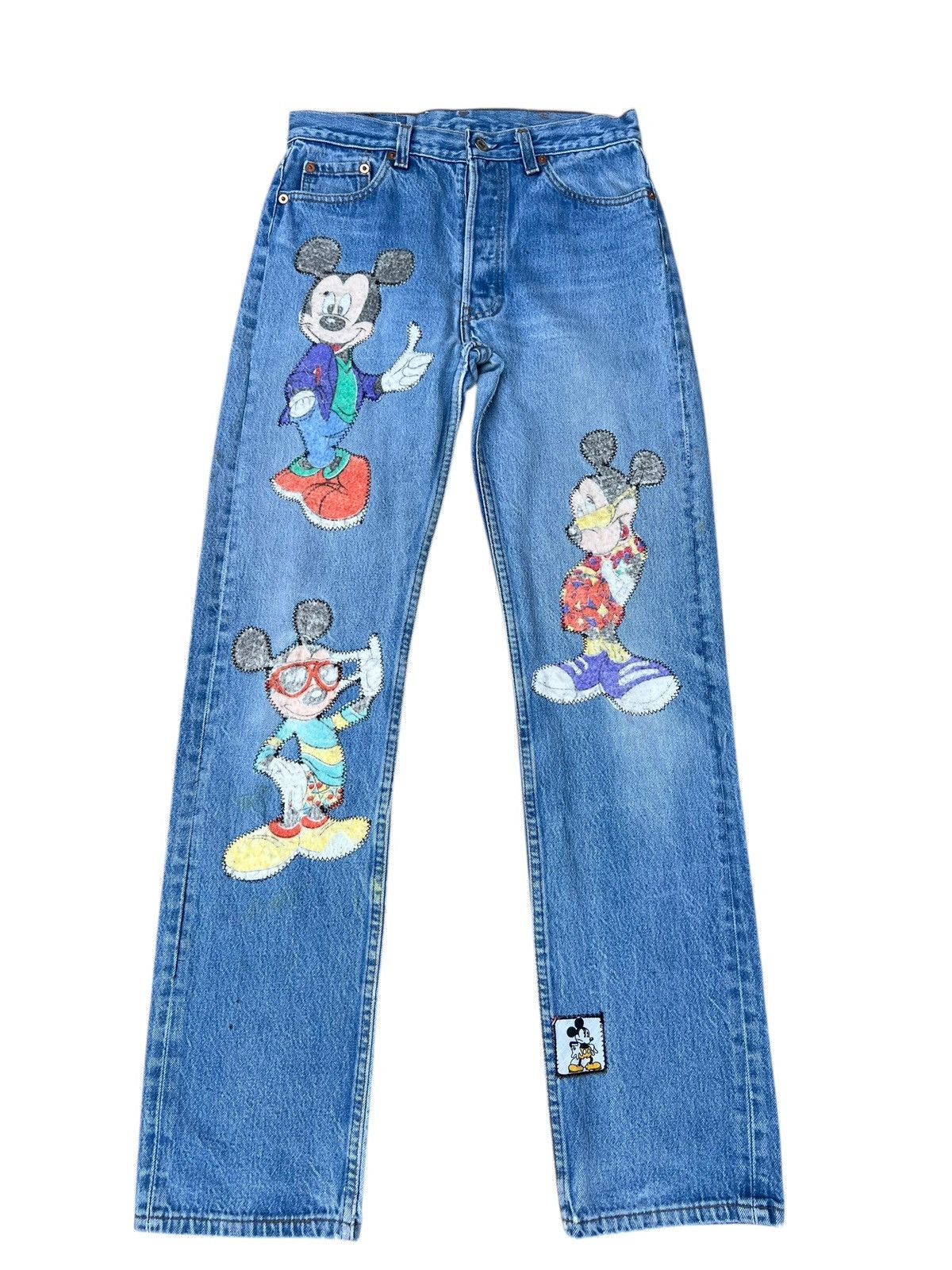 Levi's VTG 1992 Too Cute Disney X Levi’s 501 Patches Denim Jeans Size US 29 - 1 Thumbnail