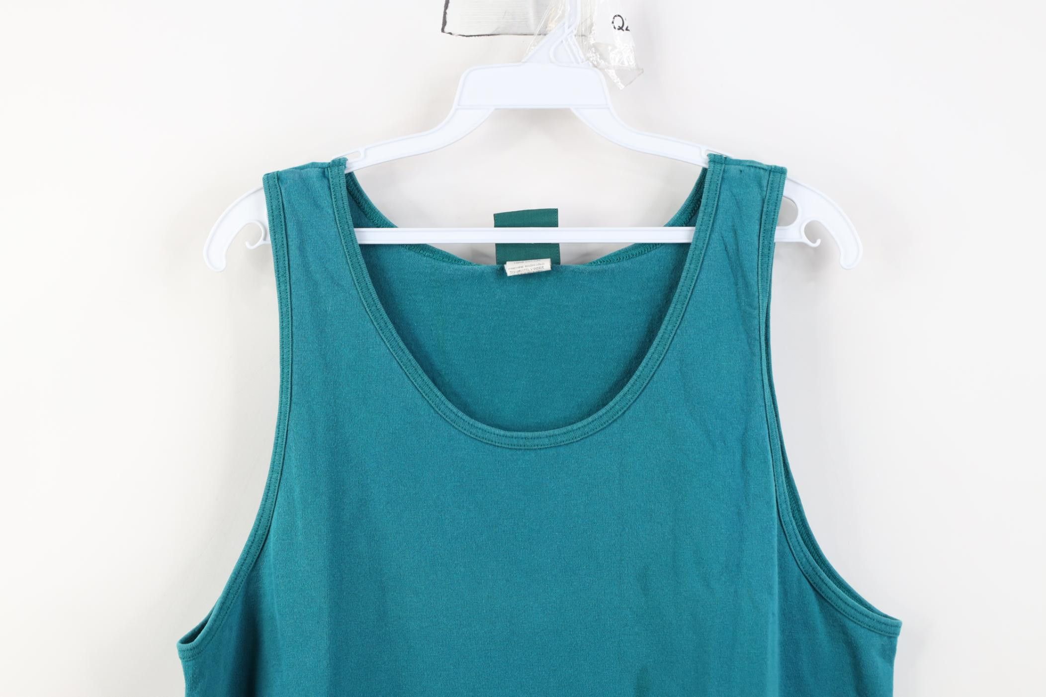 Vintage Vintage 90s Streetwear Tank Top T-Shirt Teal Cotton USA Size US M / EU 48-50 / 2 - 2 Thumbnail